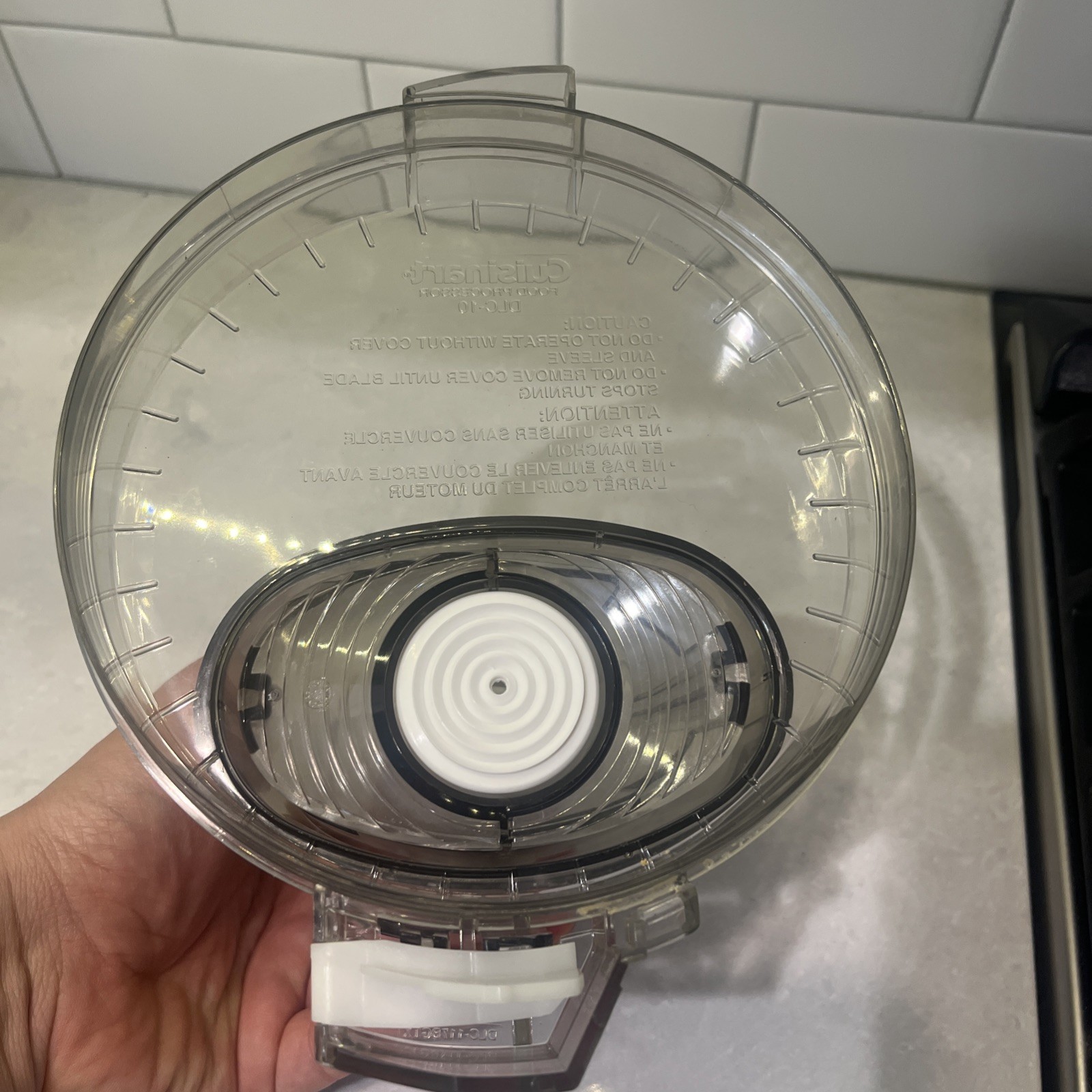 Cuisinart DLC-10S TX Food Processor Lid Chute and Pusher DLC-118BGTX