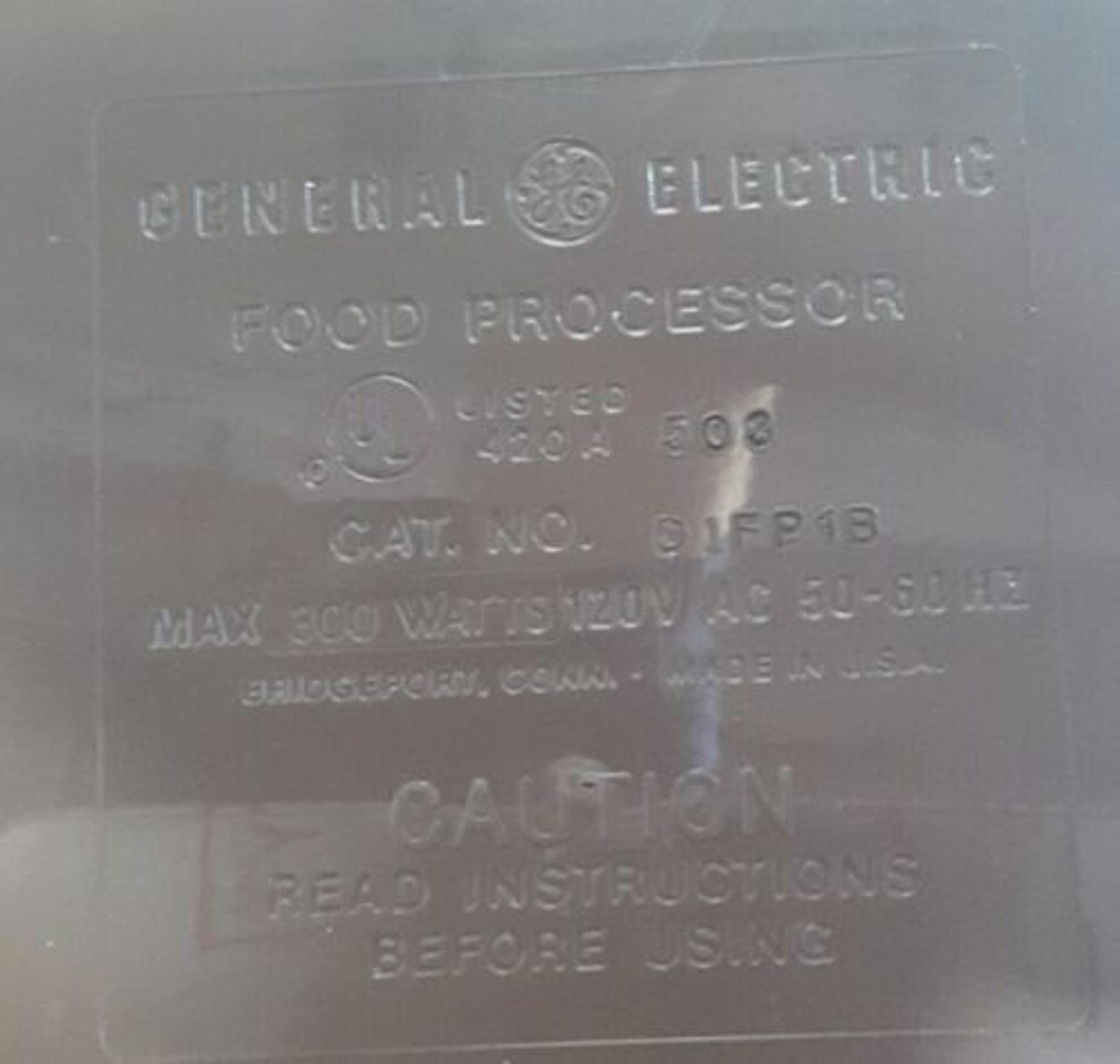 GE D1FP1B Food Processor Motor Base 300W Vintage General Electric Tested Working