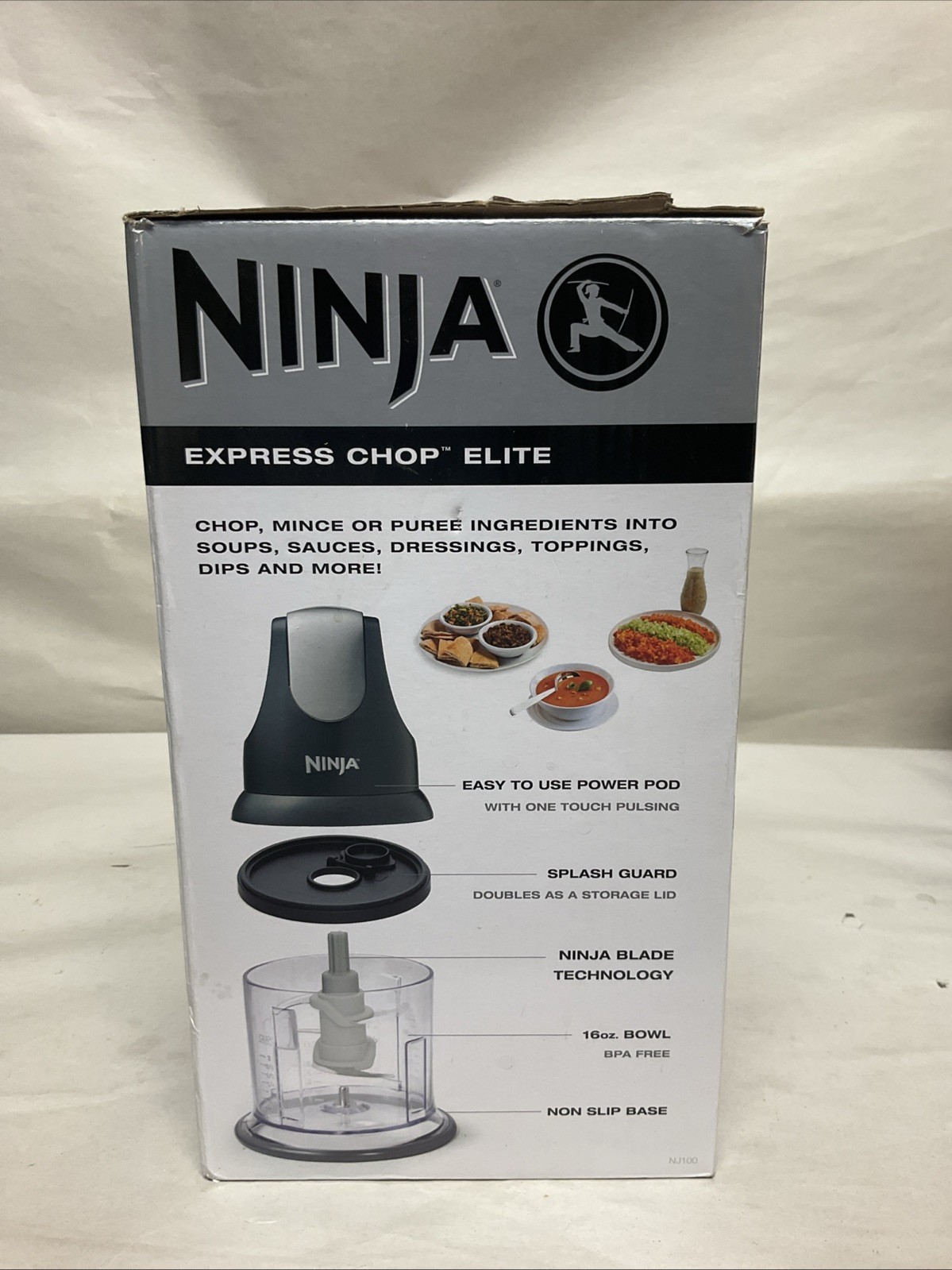 Ninja Food Chopper Express Chop, 16-Ounce Bowl for Mincing NJ100GR