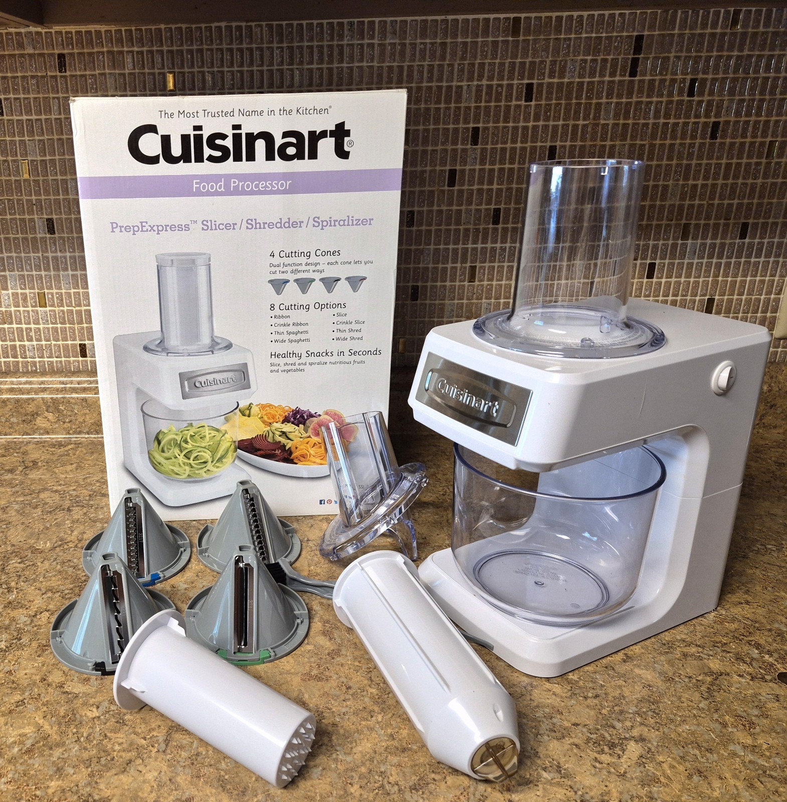 Cuisinart SSL-100 Prep Express Slice Shred Spiralizer Food Processor White New