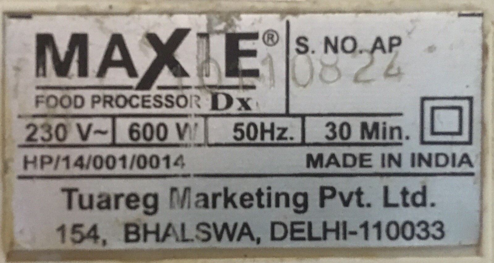 Inalsa Maxie Dx Mixer Grinder 600W Food Proc. India Part, Slicing Shredding Disc