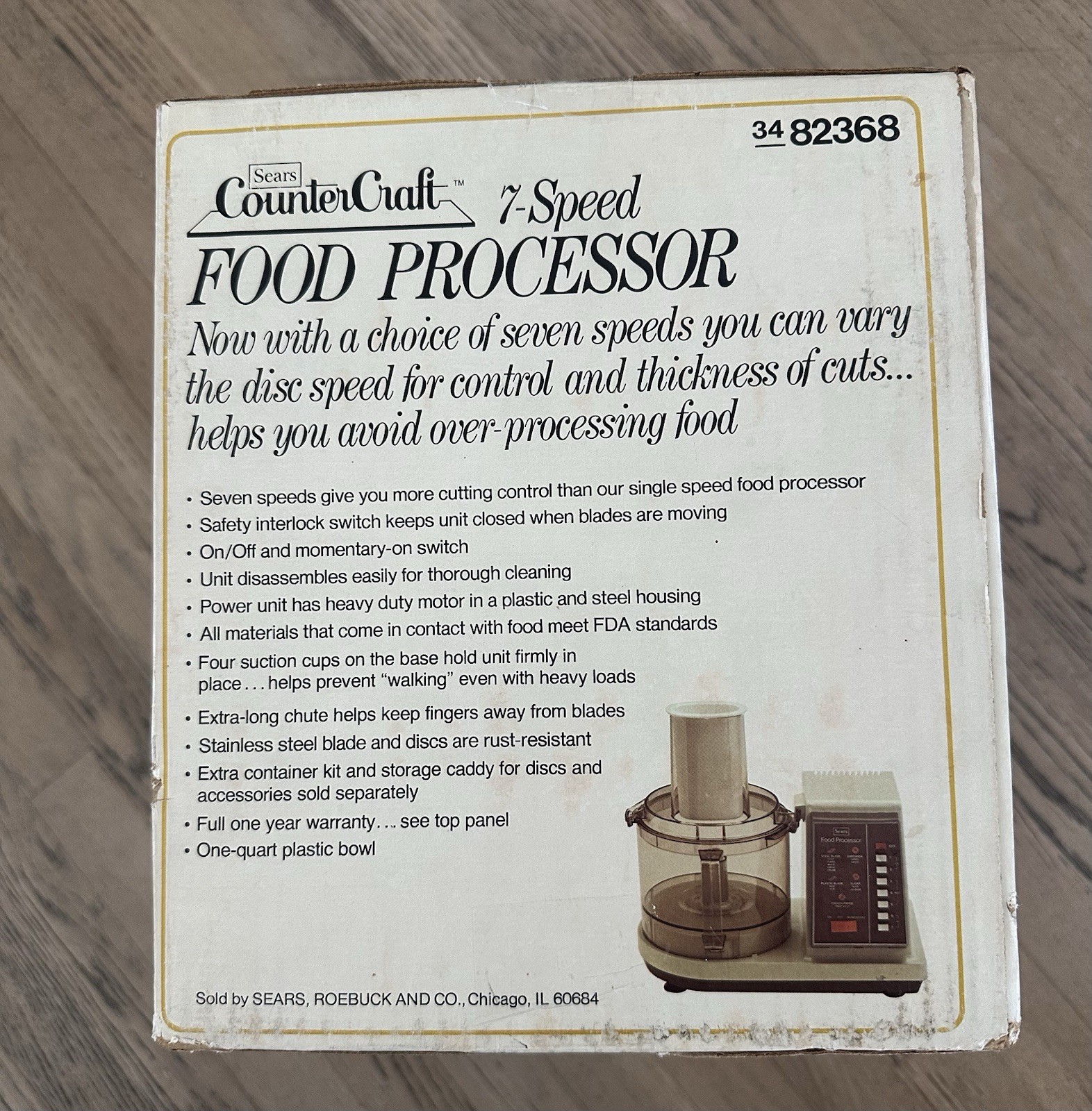 Sears Counter Craft 7‑Speed Food Processor 400.823602 Vintage USA New Sealed