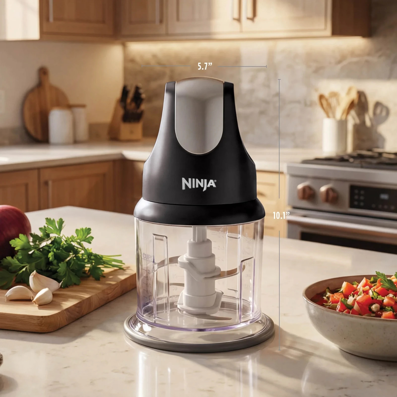 Ninja Express Chop Food Processor 200W Mini Chopper Mince Puree Black NJ100WM