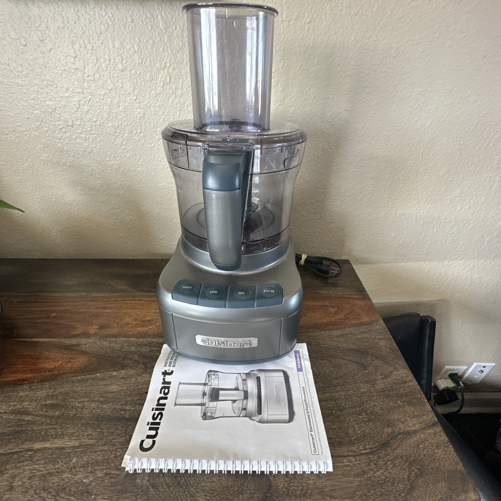 Cuisinart Elemental 8-Cup Food Processor, Dark Grey SteelFP-8GMP1 With Manual