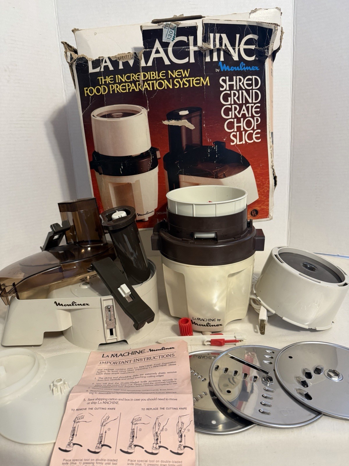 Vintage La Machine By Moulinex Food Processor Deluxe Model 354 Tested/works S1A