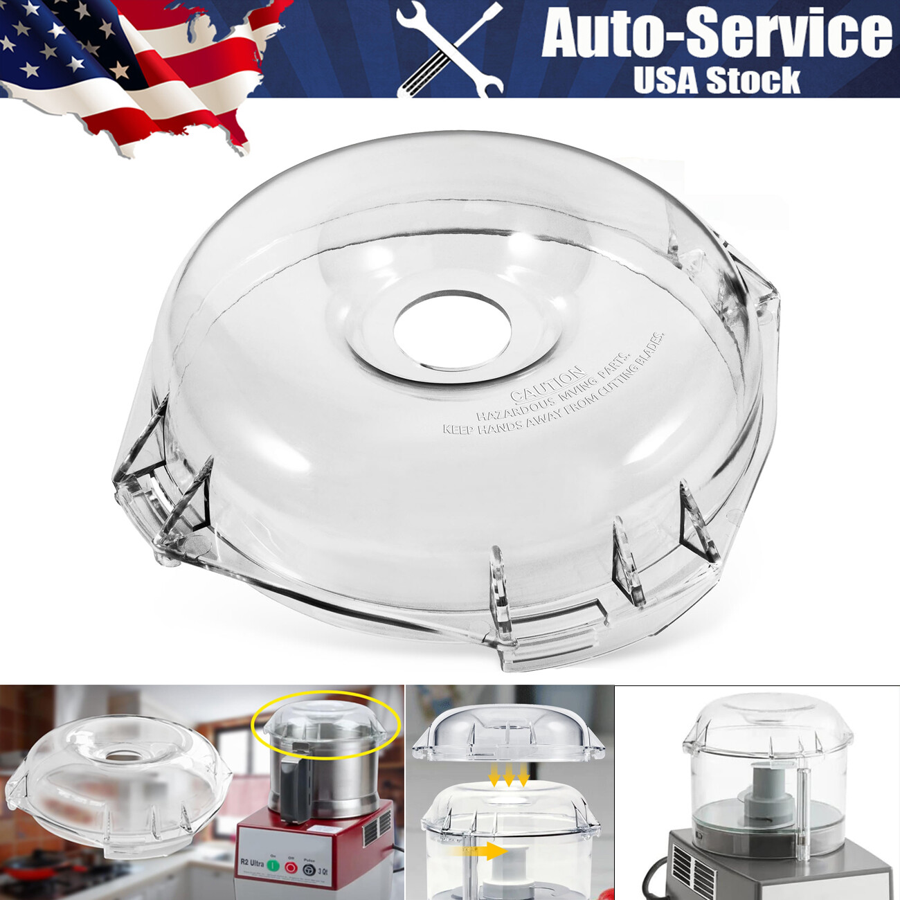 106458S Cutter Bowl Lid For Robot Coupe R2,R2B, R2 Dice, R2 Ultra Dice, R2N