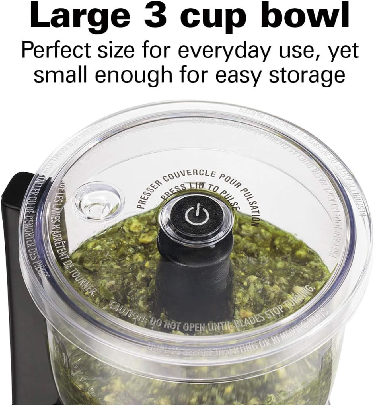 Electric Mini Food Chopper & Processor 3-Cup 350W for Dicing Mincing Puree Black