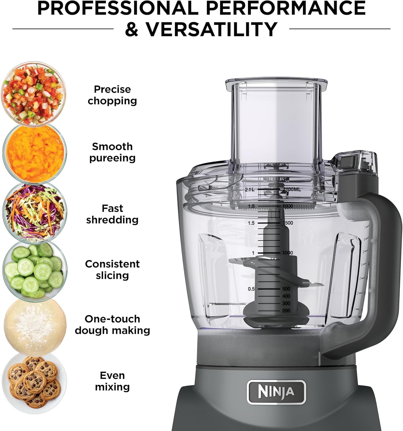 Ninja BN601 Food Processor 1000W 9-Cup Silver