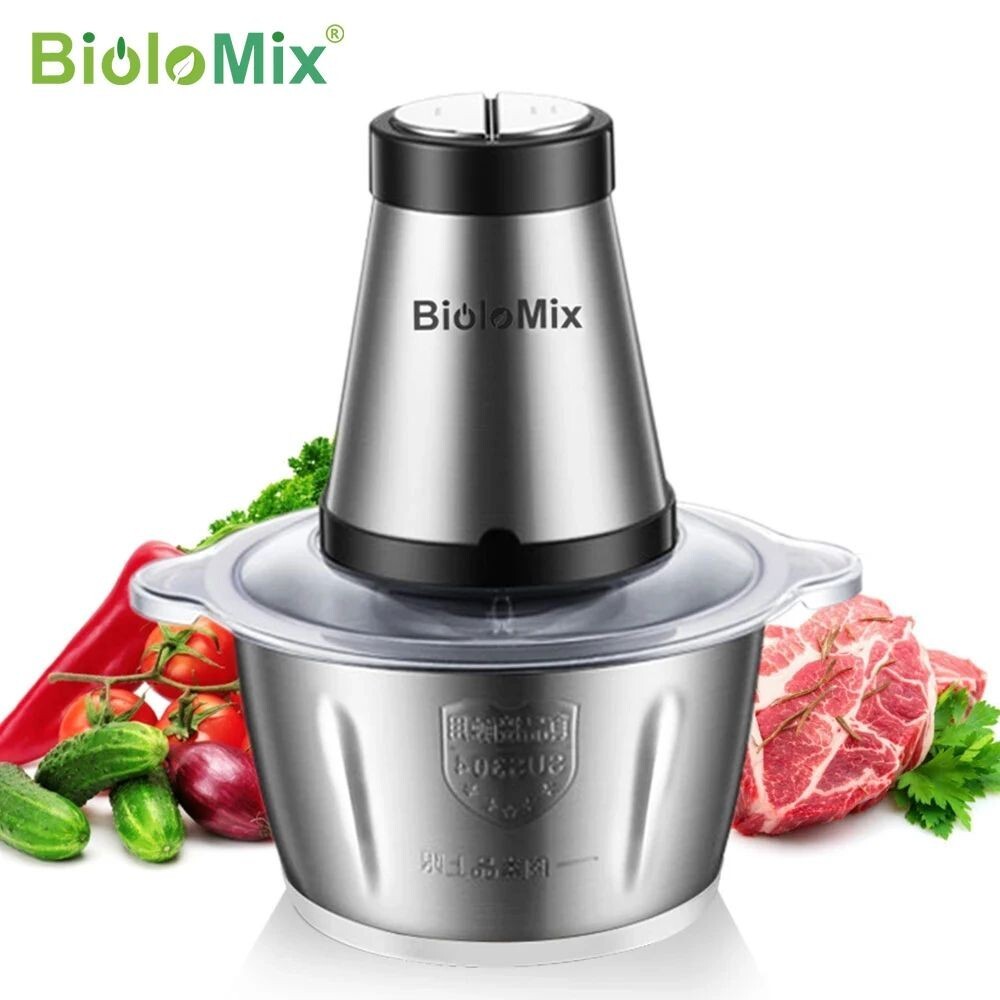 500W Meat Food Grinder Chopper Electric Processor Stainless Steel with Mixer 2L