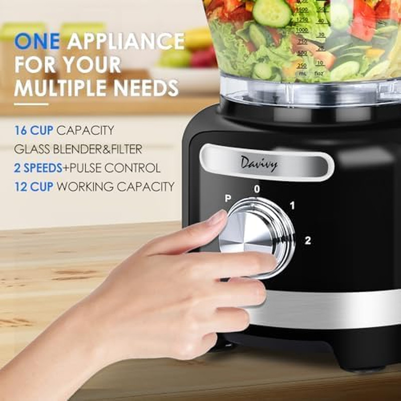 16 Cup Food Processors,11-In-1 Multifunction 3.8L Vegetables Chopper for Home Us