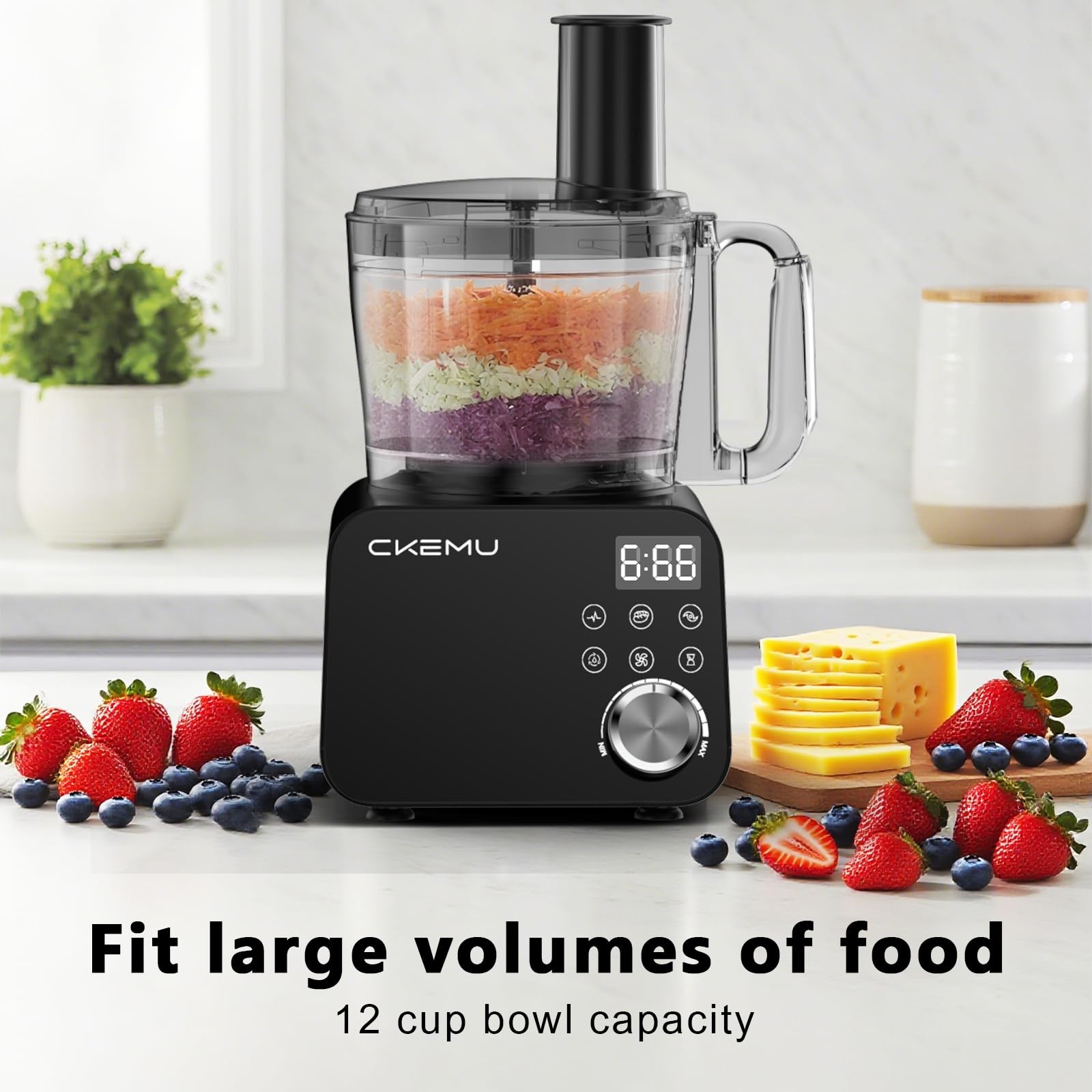 Ckemu Smart Food Processor And Vegetable Chopper 6 Automatic Functions Bpa