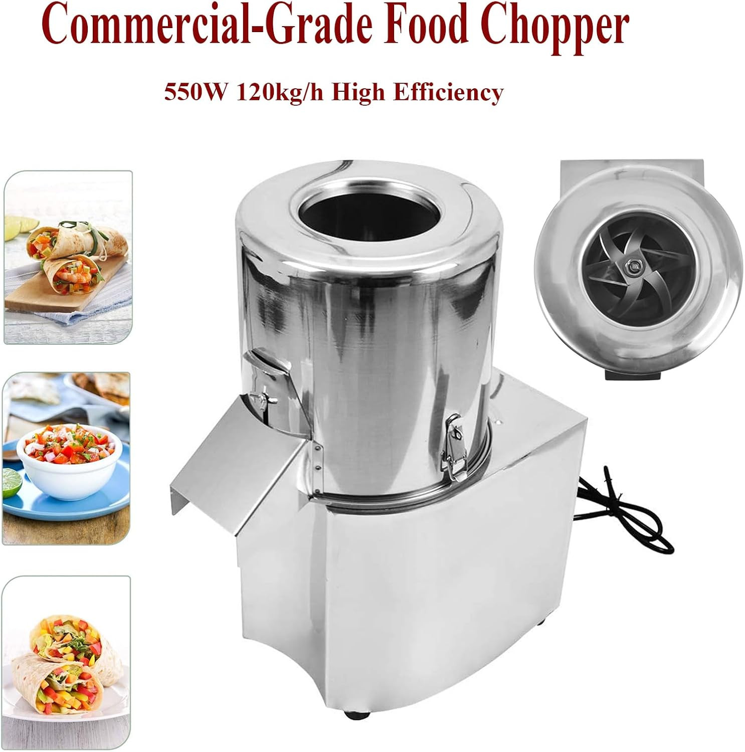 Commercial Electric Food Processor 550W – Heavy Duty Vegetable Chopper Machine –