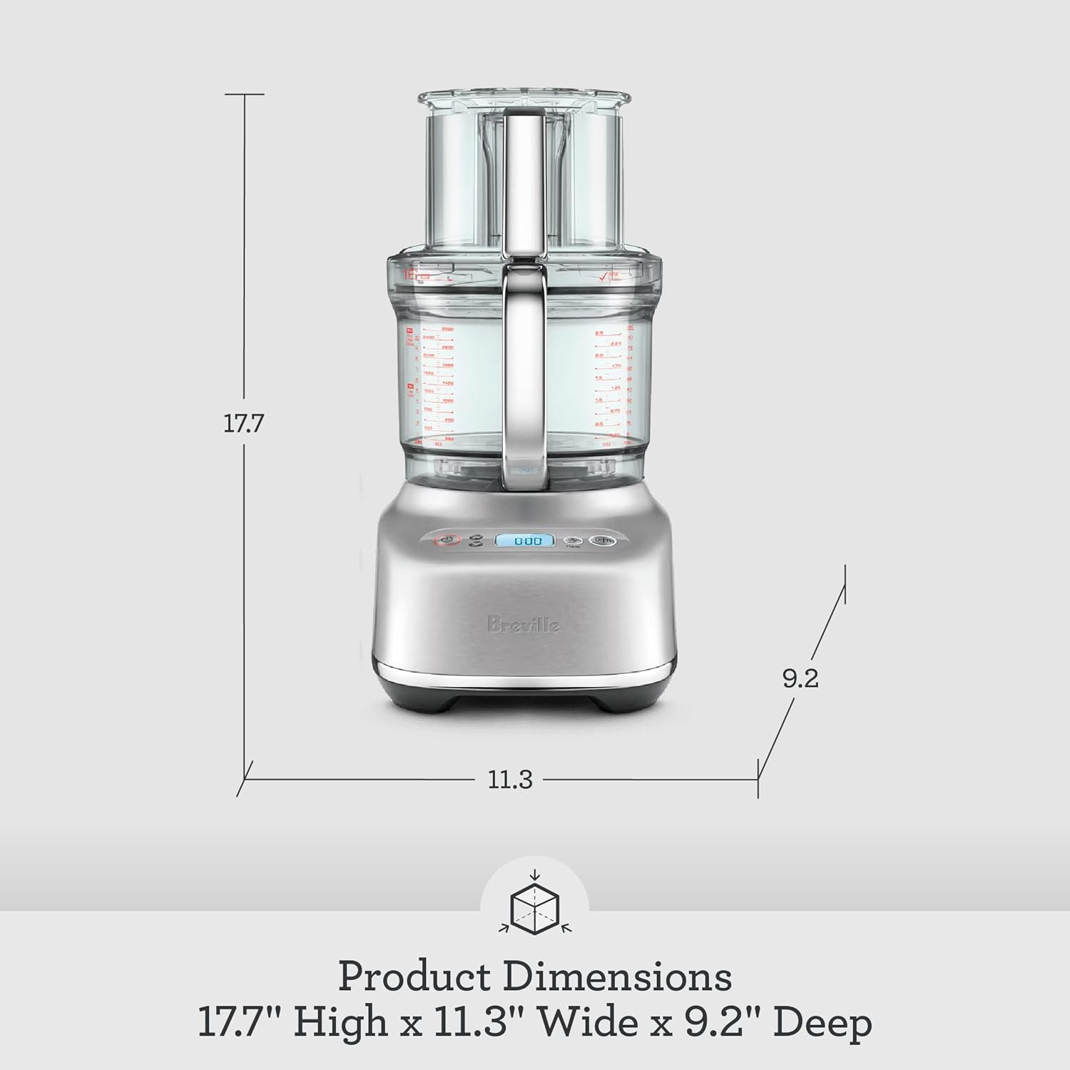 Breville BFP838 Paradice 16 Cup Food Processor and Dicer, Large, Brushed Stainle