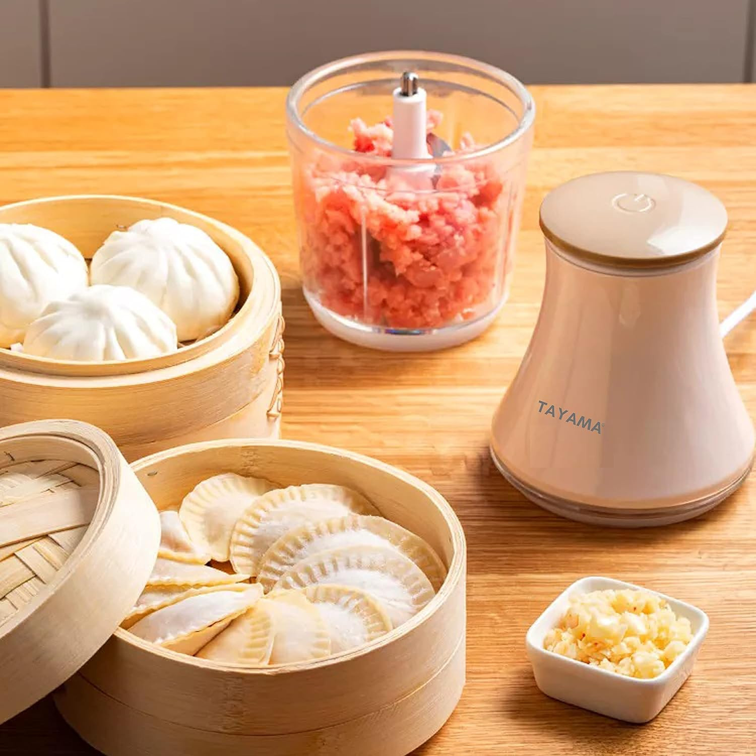 2.5 Cup White 200W Mini Chopper 4-Layer Blade Food Processor, Medium