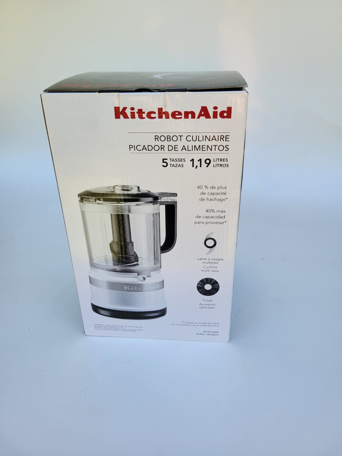 KitchenAid KFC0516WH 5 Cup whisking Accessory Food Chopper . g222