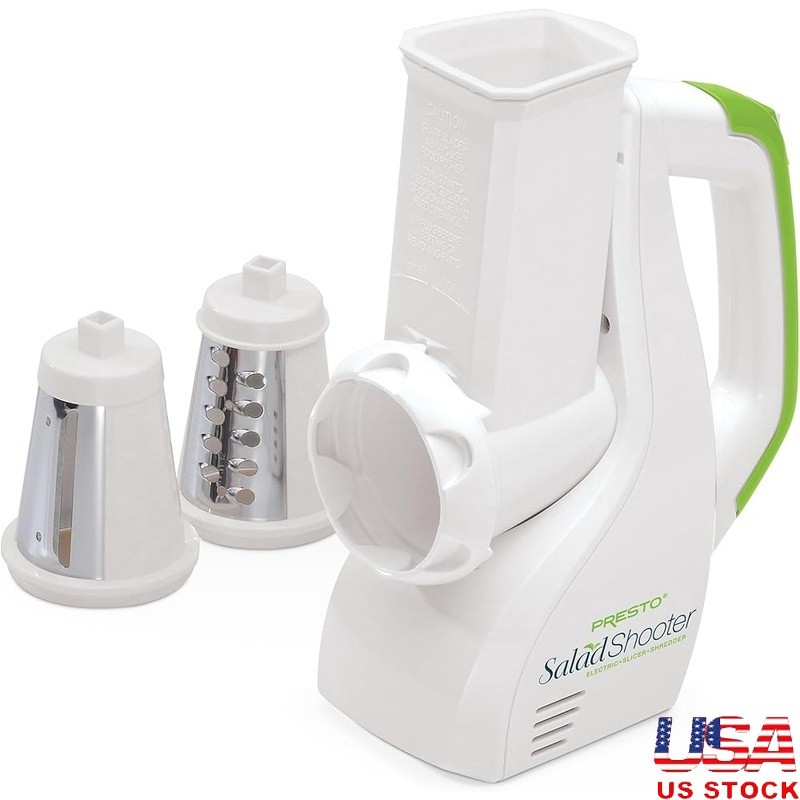Electric Salad Slicer Shredder Vegetables Fruits Cheese Quick Clean Compact New