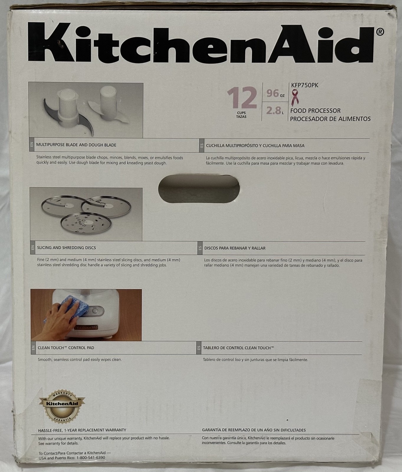 KitchenAid KFP750PK3 Food Processor with Blades – PINK RARE NEW