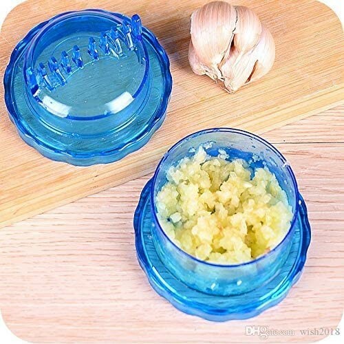 Food Processor-Garlic Mincer Press with a Twist fourth Generation (blue color)
