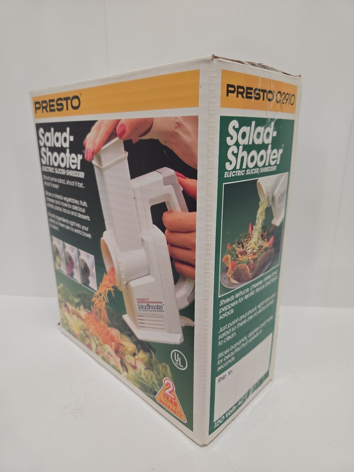 Vintage Presto Salad Shooter Electric Slicer Shredder 02910 Factory Sealed NOS