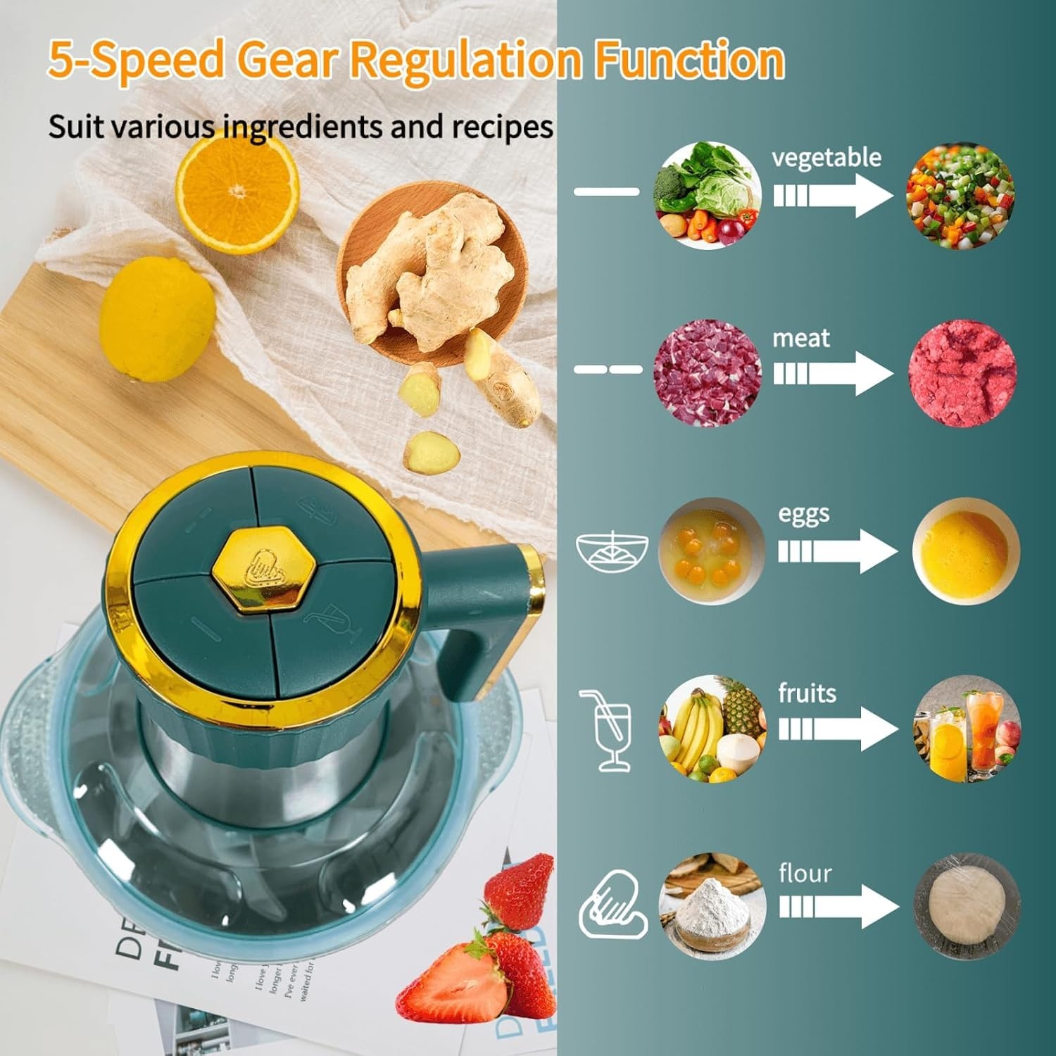 Compact 500W Food Processor with 5-Speed Settings – Ideal for Every Kitchen