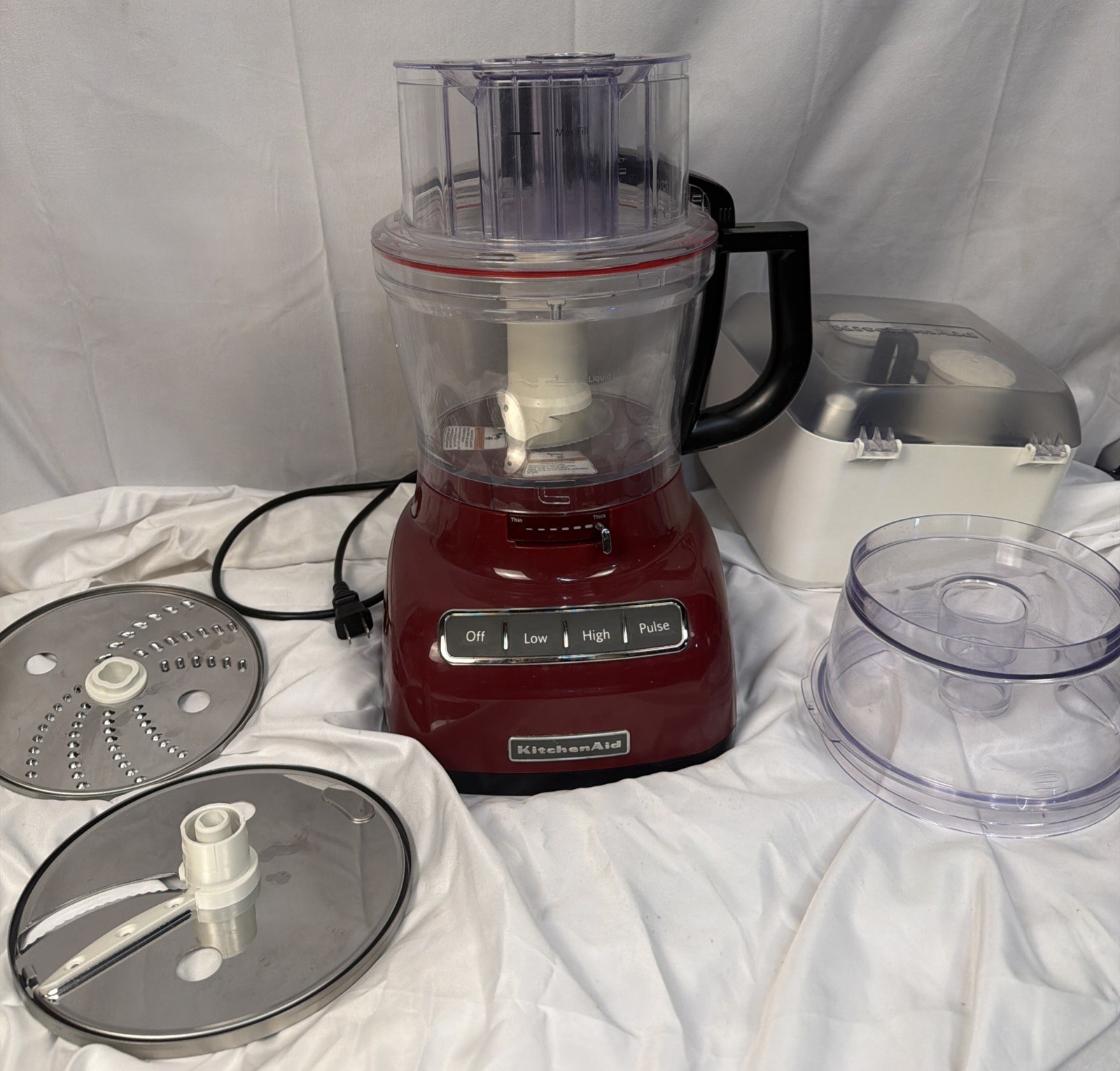 KitchenAid KFP0711CU Food Processor 7-Cup Contour Red with Accessories