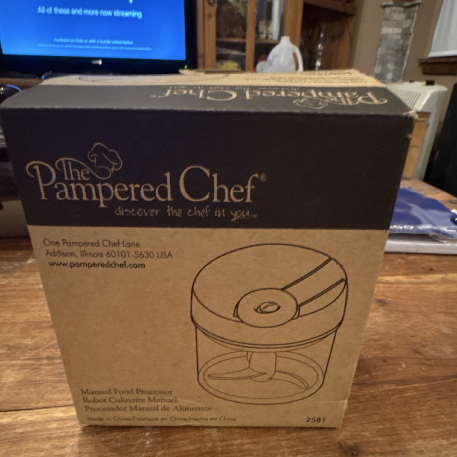 Pampered Chef 2581 Manual Food Processor White Chop Lid Container Blades