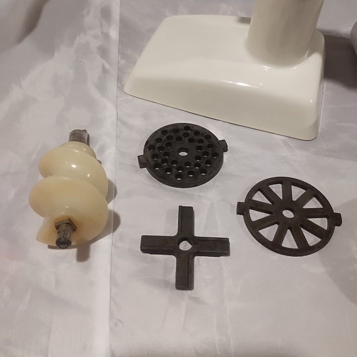 Vintage Oster Regency Kitchen Center Meat Grinder Attachment Parts Tested