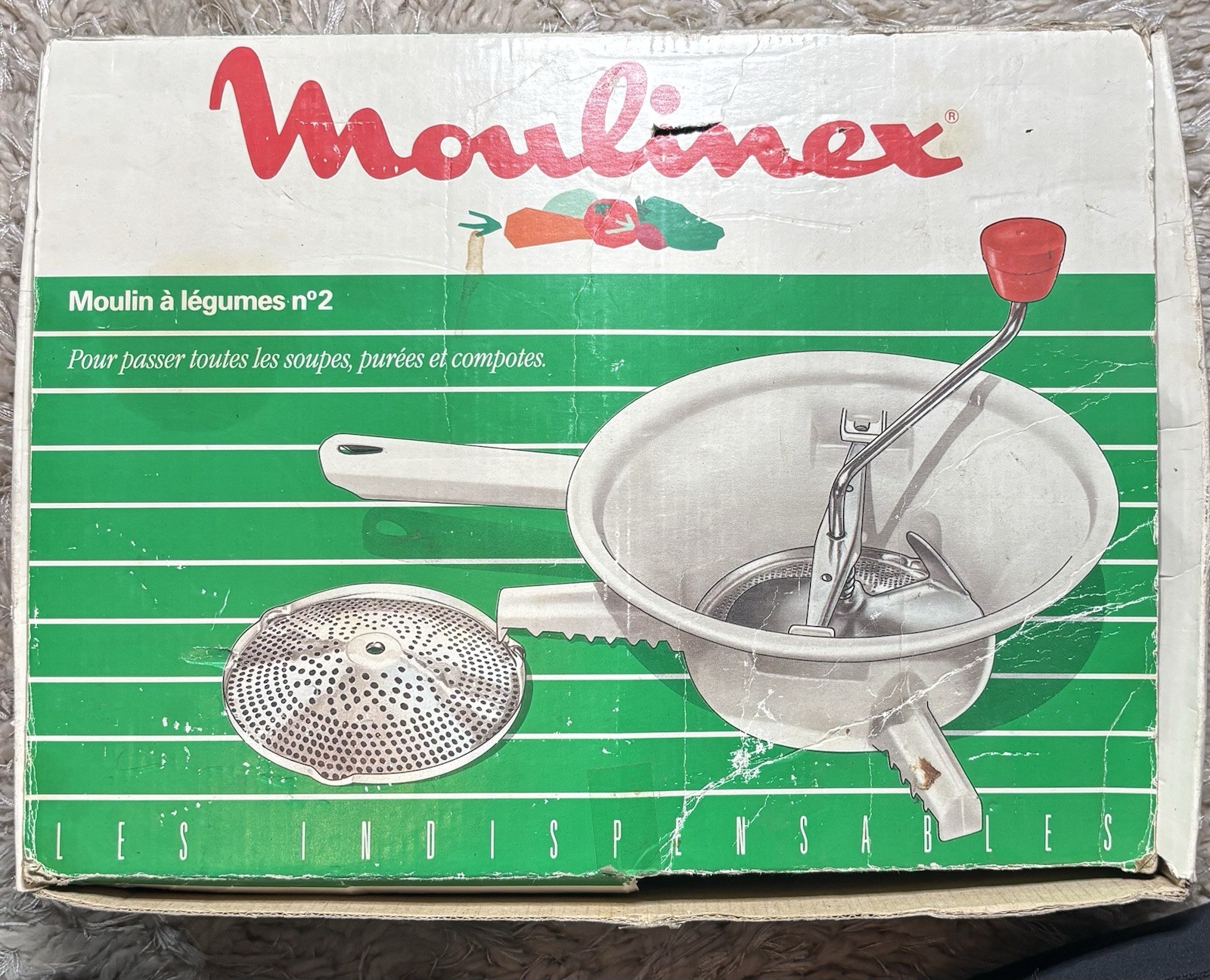 Moulin Food Processor Moulinex No 2 Vegetable 2 Metal Mills 448 Rotary Mill VGC
