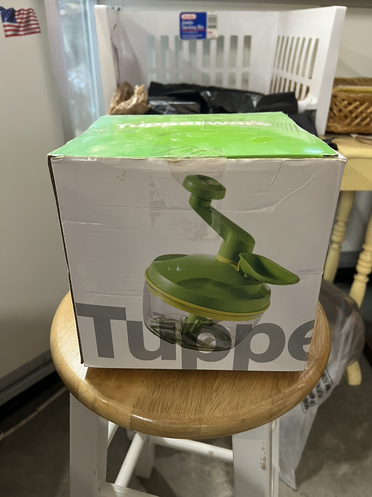 Tupperware Quick Chef Pro System Manual Turn Handle Food Processor Lime Green