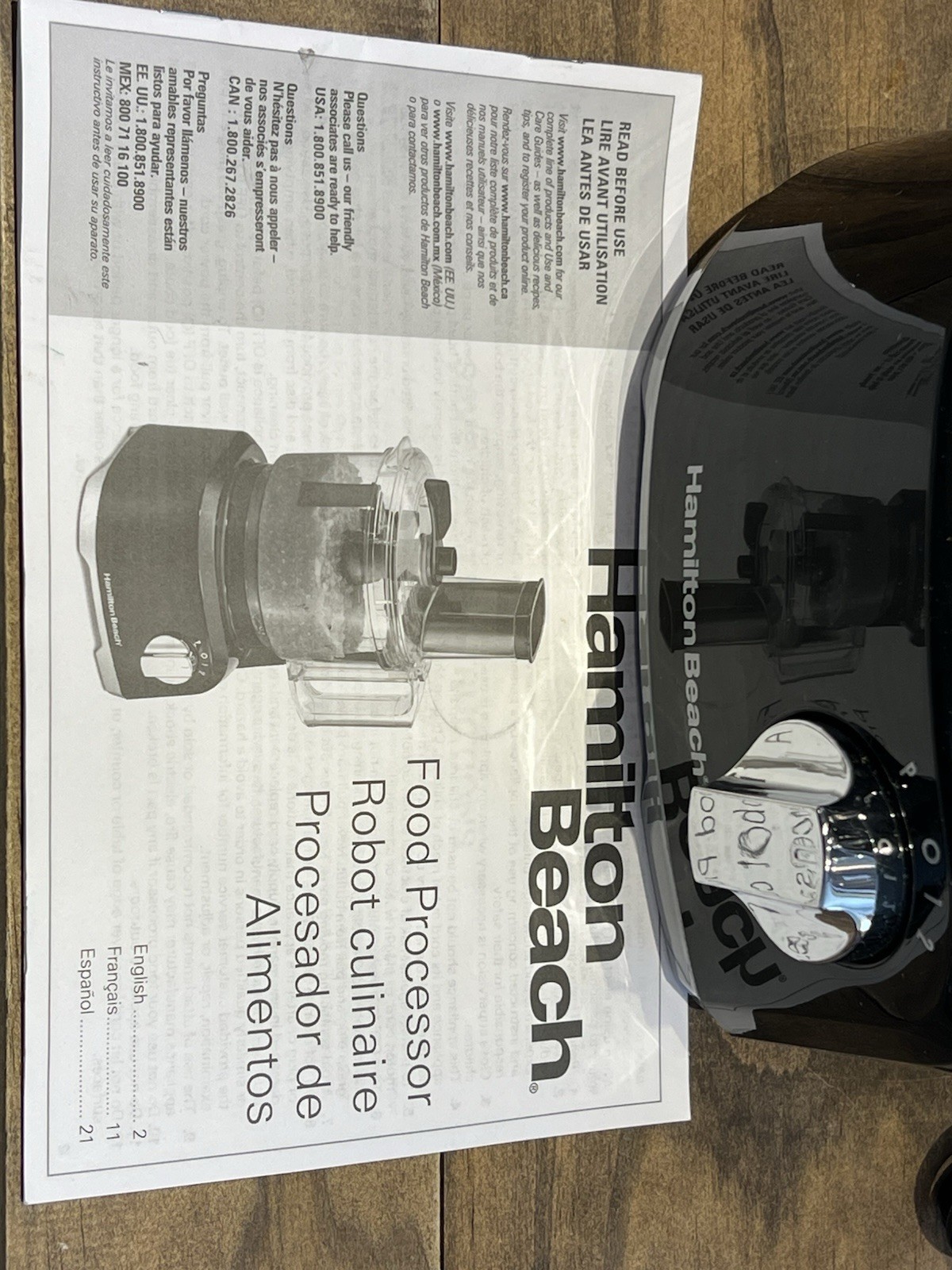 Hamilton Beach Model 70743 8-Cup Food Processor Bowl Scraper Manual TESTED WORKS