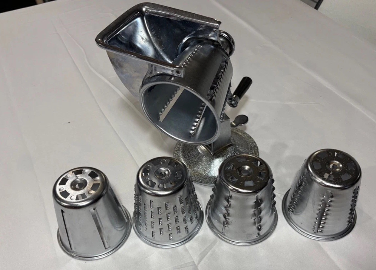 Townecraft Stainless Metal Food Grinder Shredder Processor Chopper & 4 Cones