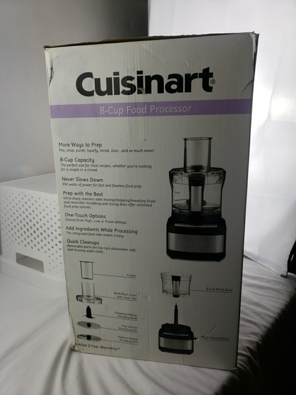 Cuisinart 8 Cup Food Processor CFP-8BK Stainless Steel 120v 350w New Rare