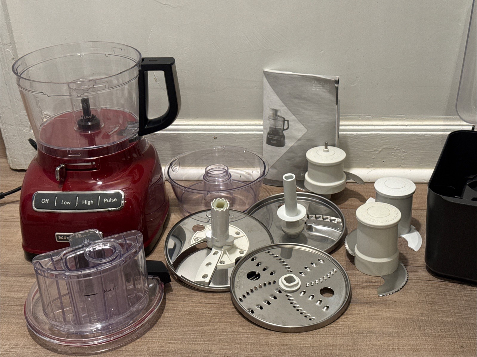 KitchenAid Household Foodprocessor KFP740QER1 Red, 9cup Tested With Attachments
