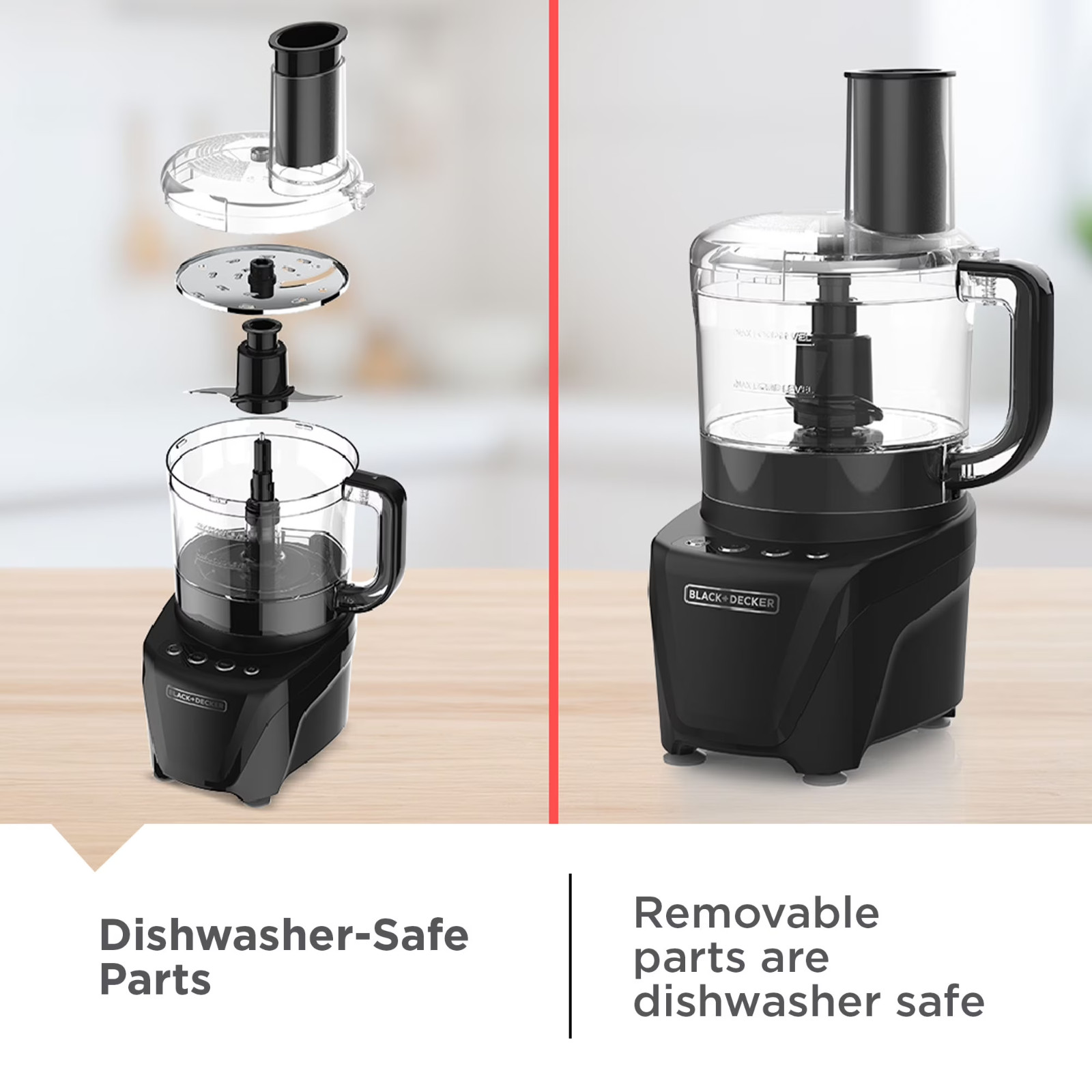 BLACK+DECKER Easy Assembly 8-Cup Food Processor 850W Chop Puree Slice Shred