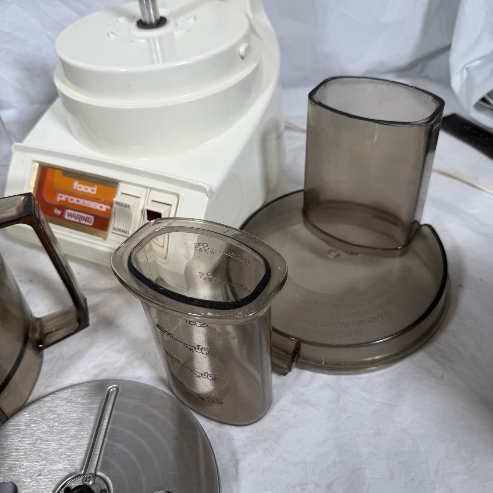 Waring 11FP29 Food Processor Complete 6 Blades Discs Pusher 2 Speed 70’s Tested
