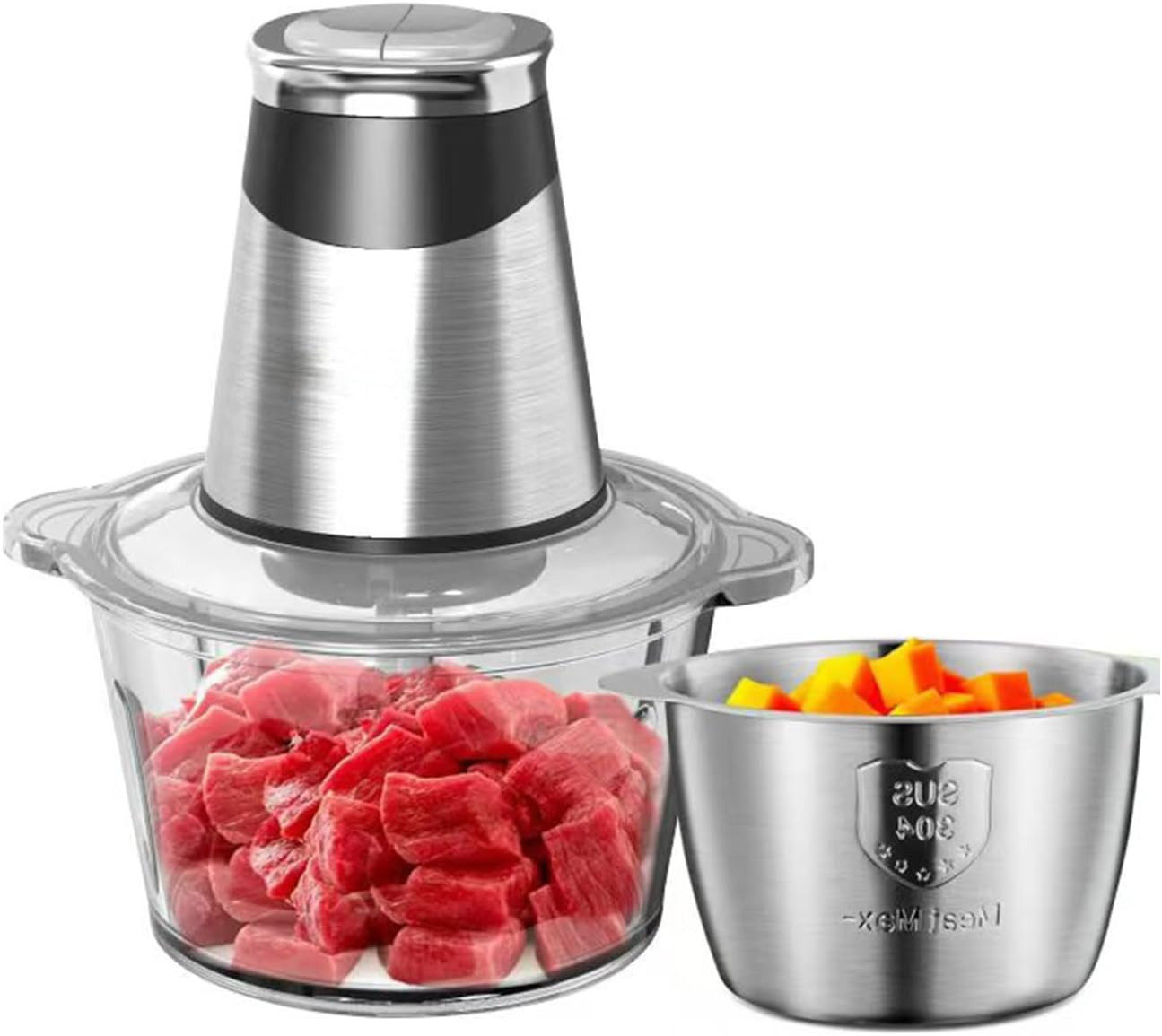 Electric Food Chopper 800W, Dual-Speed Meat Grinder With1.2L 304# Stainless Stee