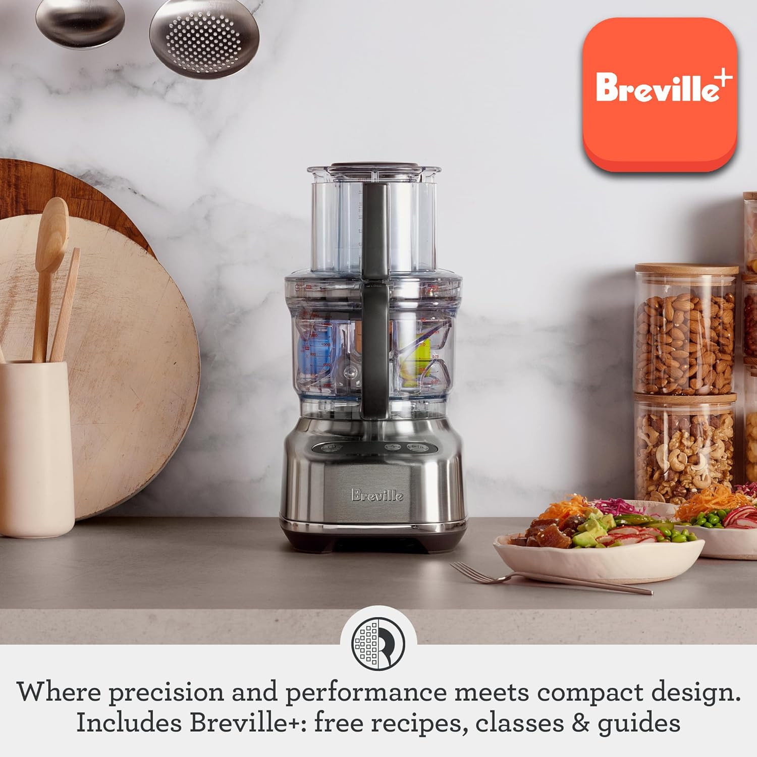 Breville BFP638 Paradice 9 Cup Food Processor and Dicer, Small, Brushed Stainles