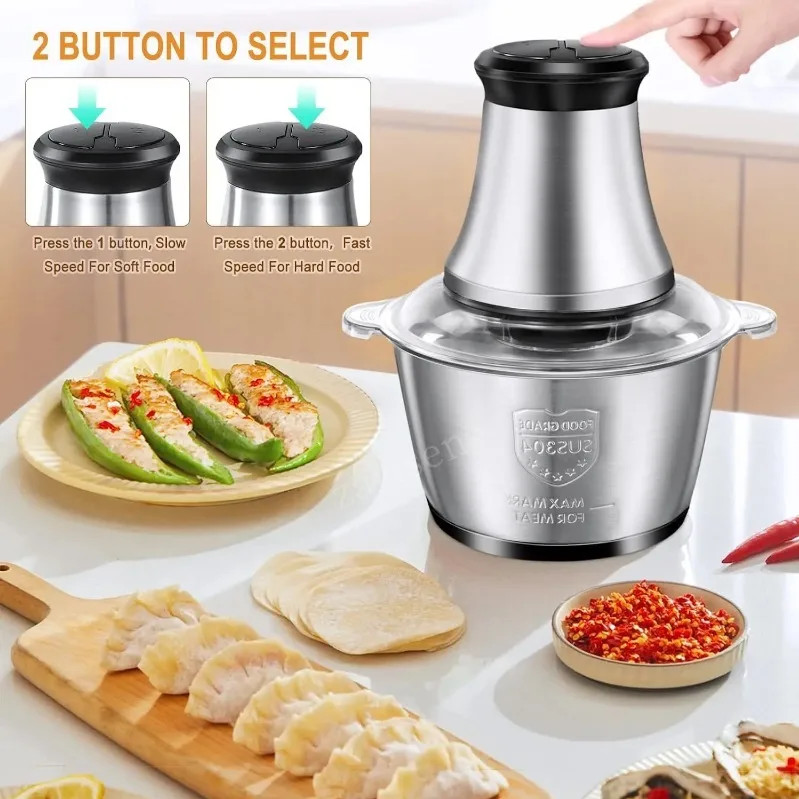 Powerful Electric Food Processor Kitchen Food Chopper Blender Meat Grinder Mixer