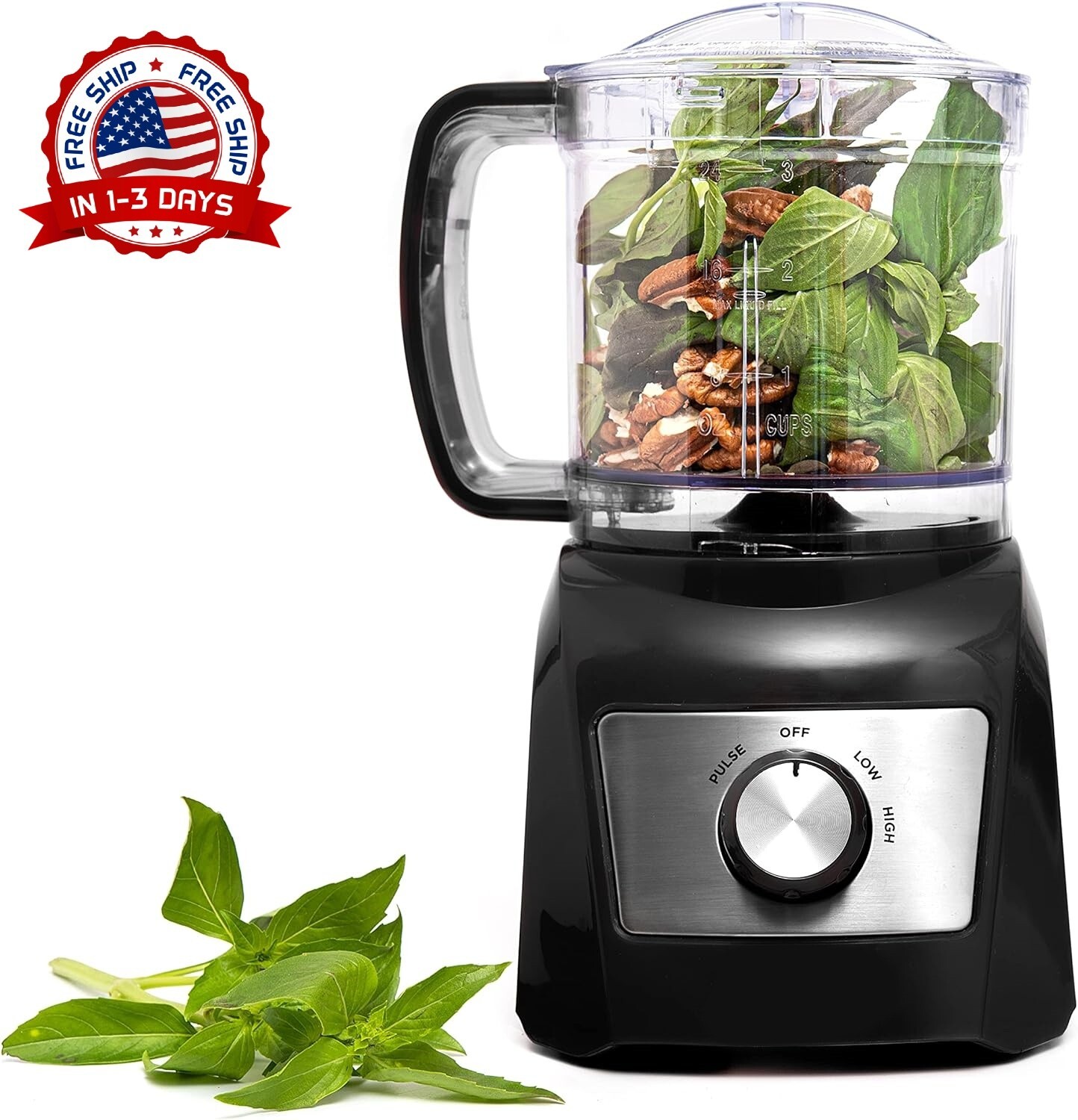 Procesador De Alimentos De 3 Tazas Acero Inoxidable Potente 350 W 120 V NUEVO US