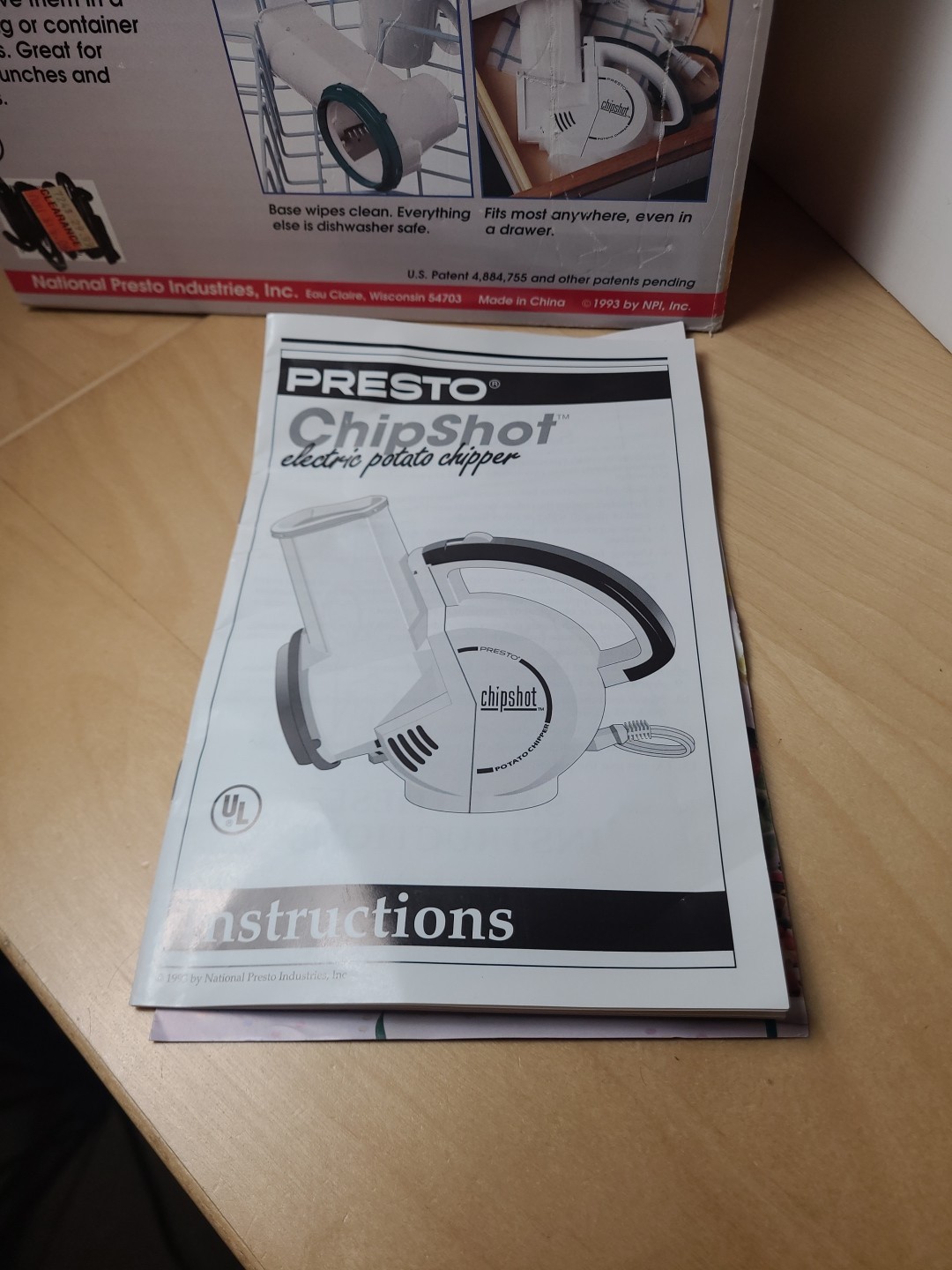 Presto 1994 Chip Shot Electric Potato Chipper Slicer Potato Chip Maker Wavy 2960