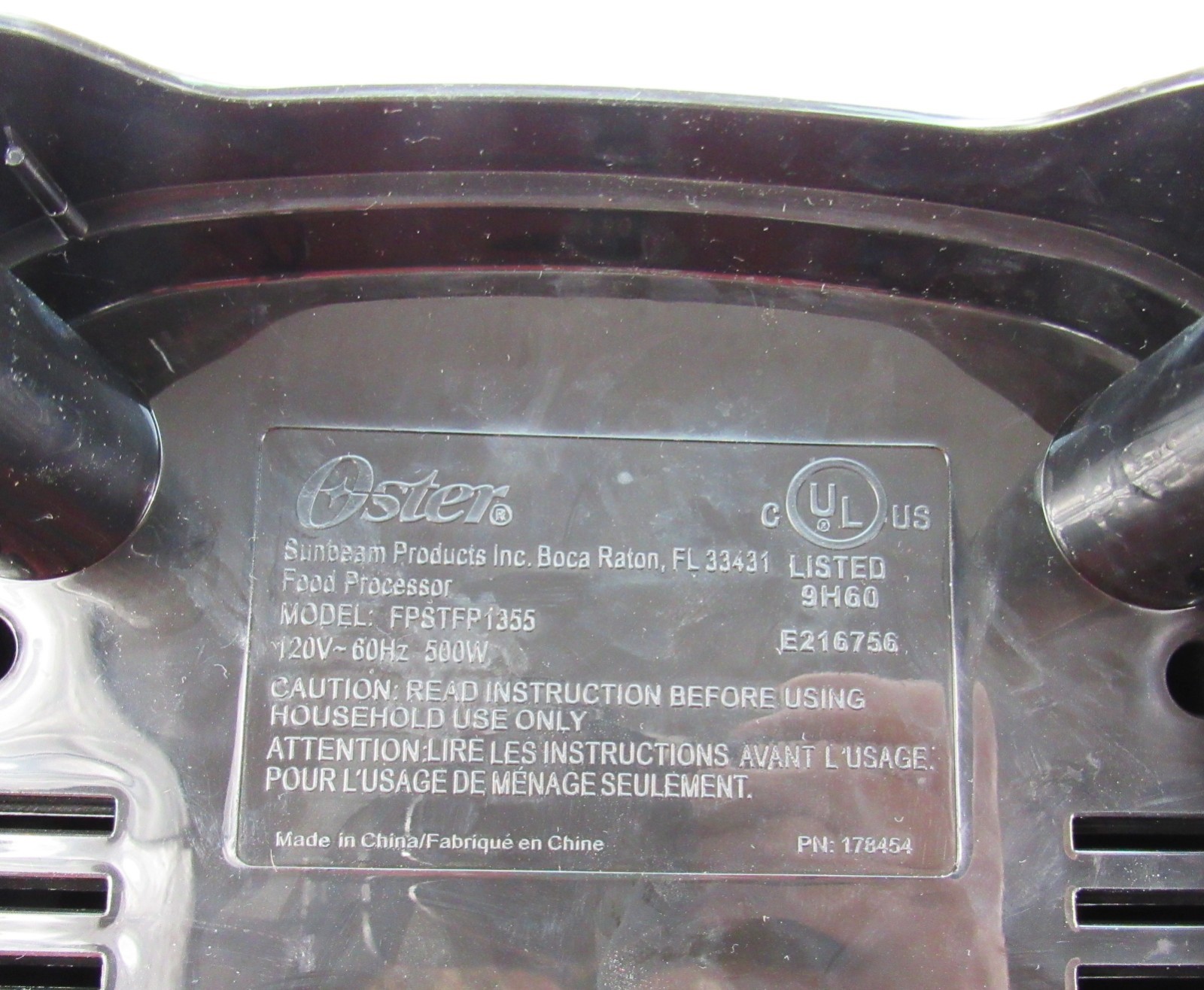 Oster FPSTFP1355 2-Speed 10-Cup Food Processor 500-watt Base Unit Part Black