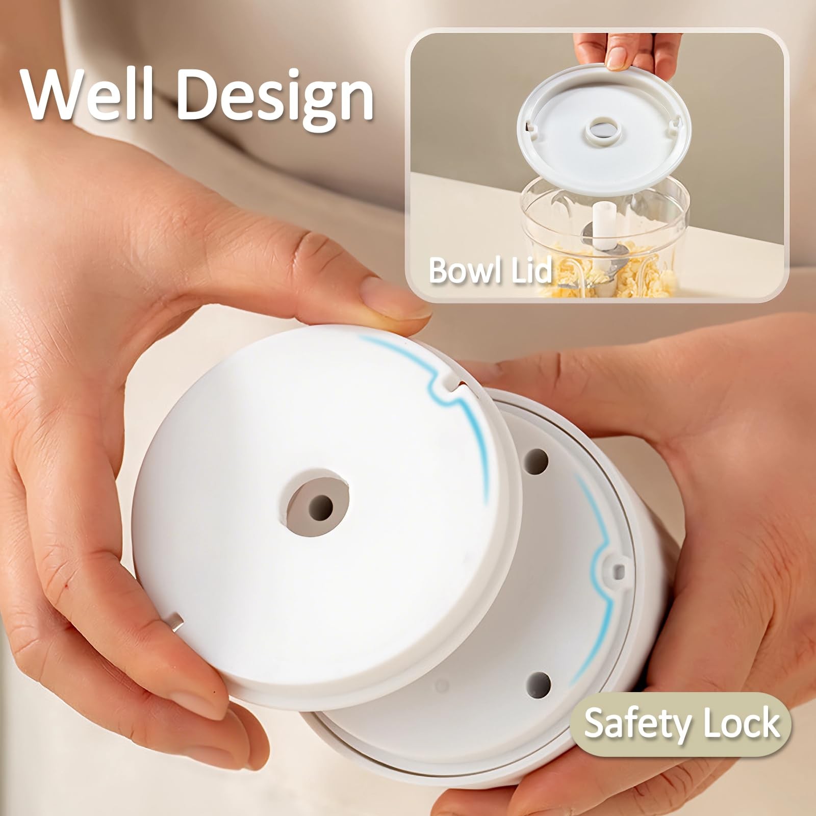 Mini Food Chopper Cordless, 400ml Small Food Processor 1.6Cup, Battery USB-C …