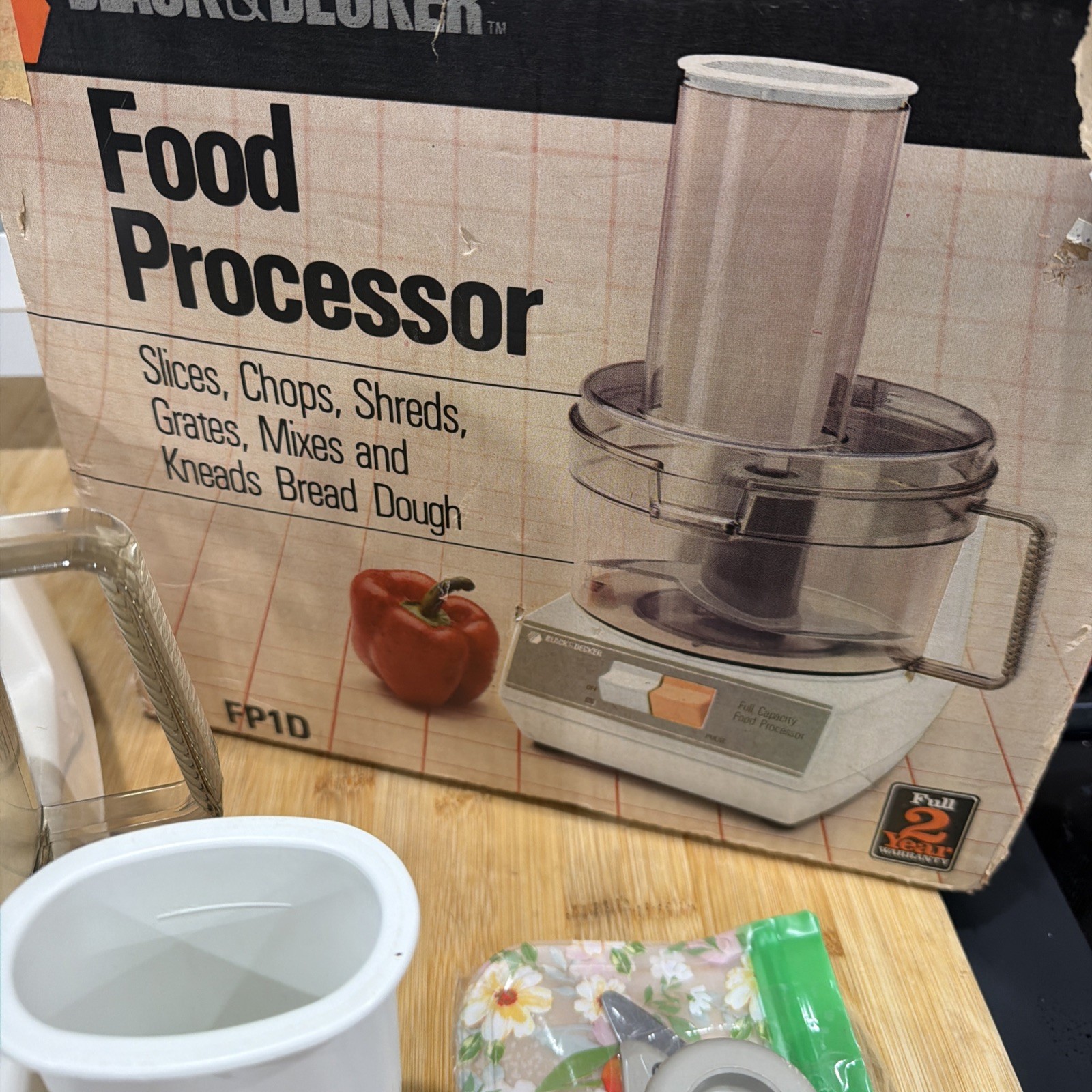 Vintage Black & Decker Food Processor D1FP1D Full Capacity Book & Accessories *