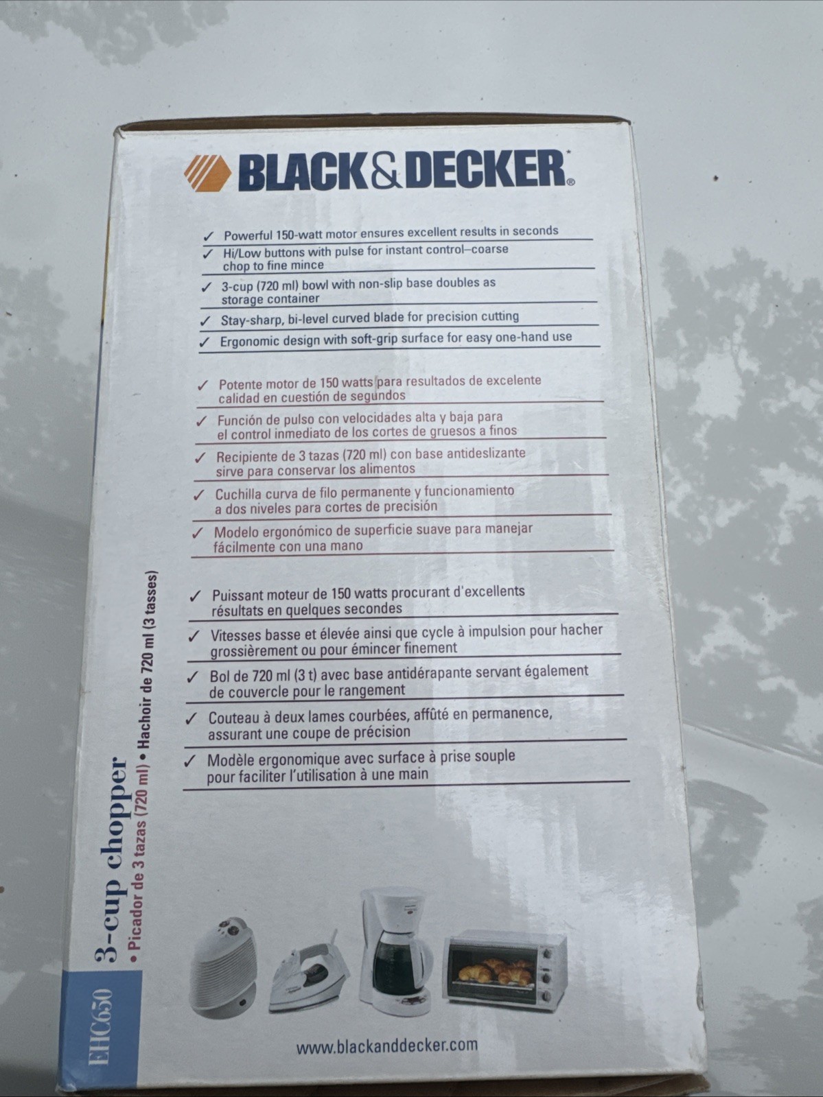 New Black & Decker Ergo 3 Cup Deluxe Chopper Model #EHC650