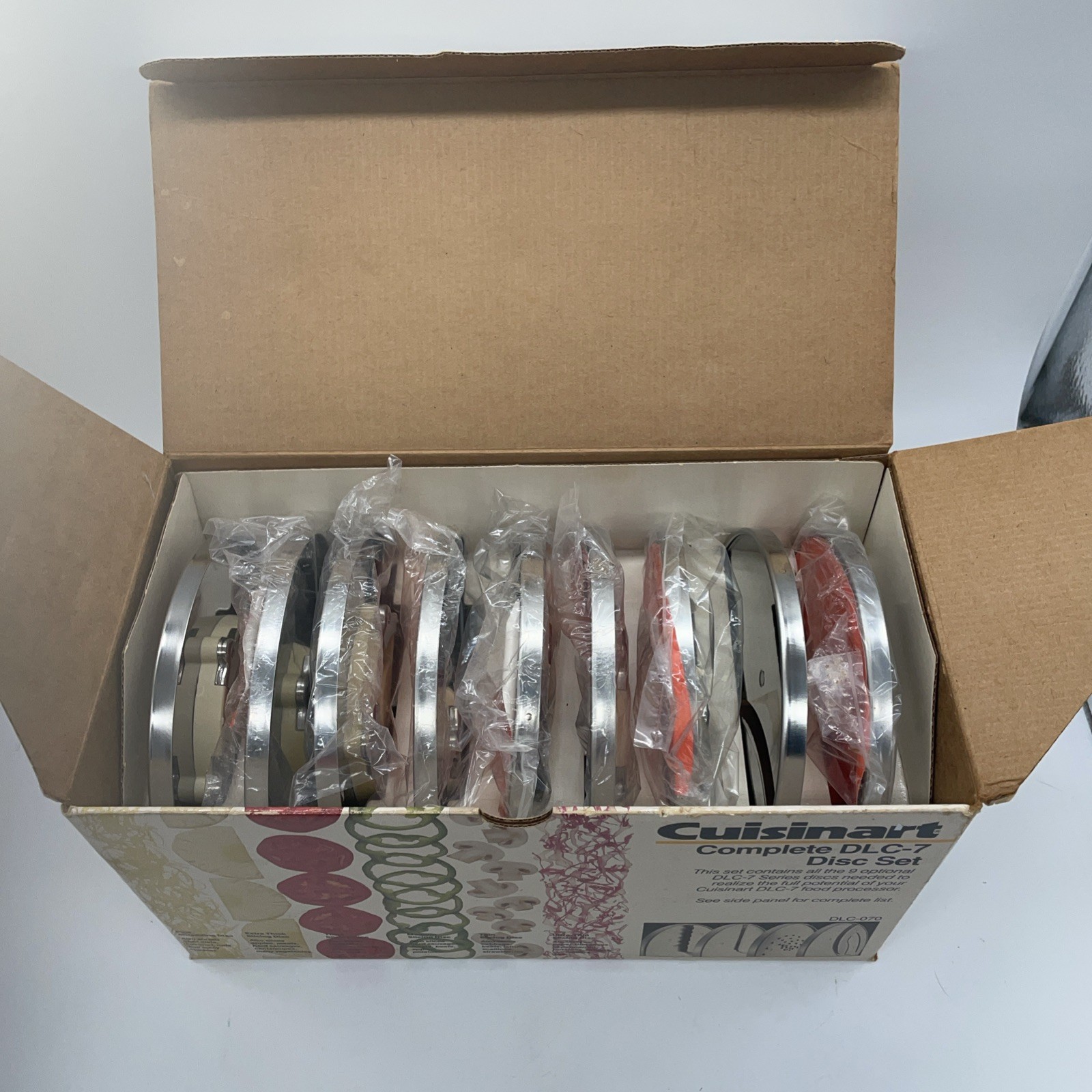 Cuisinart Food Processor Complete DLC-7 9 Blade Disc Set Original Box