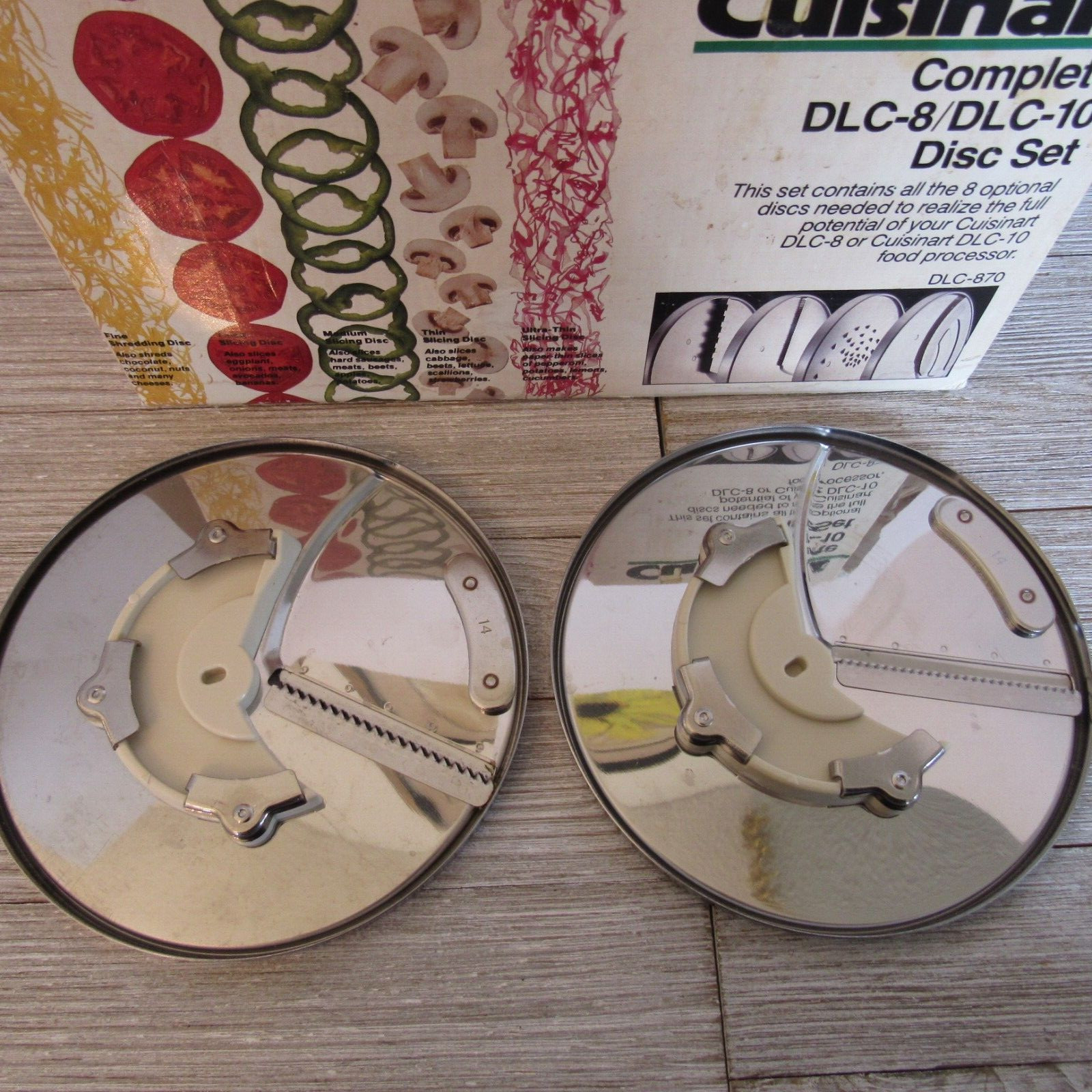 Vintage Cuisinart Complete DLC-8 / DLC-10 Disc Set Food Processor 8 Blades