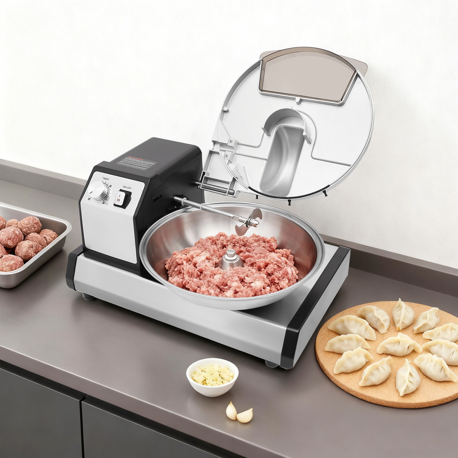 Commercial Food Processor, Electric Vegetable Chopper Meat Grinder Mincer 110V