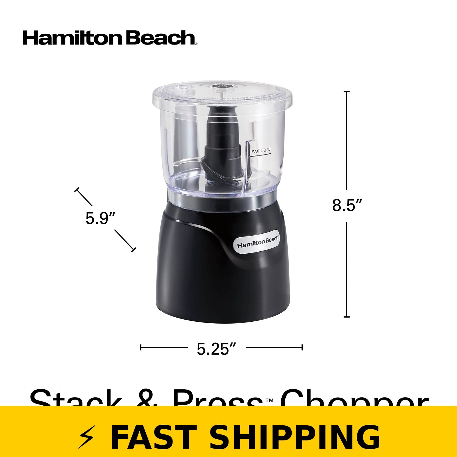 Hamilton Beach 3-Cup Electric Vegetable Chopper, Black