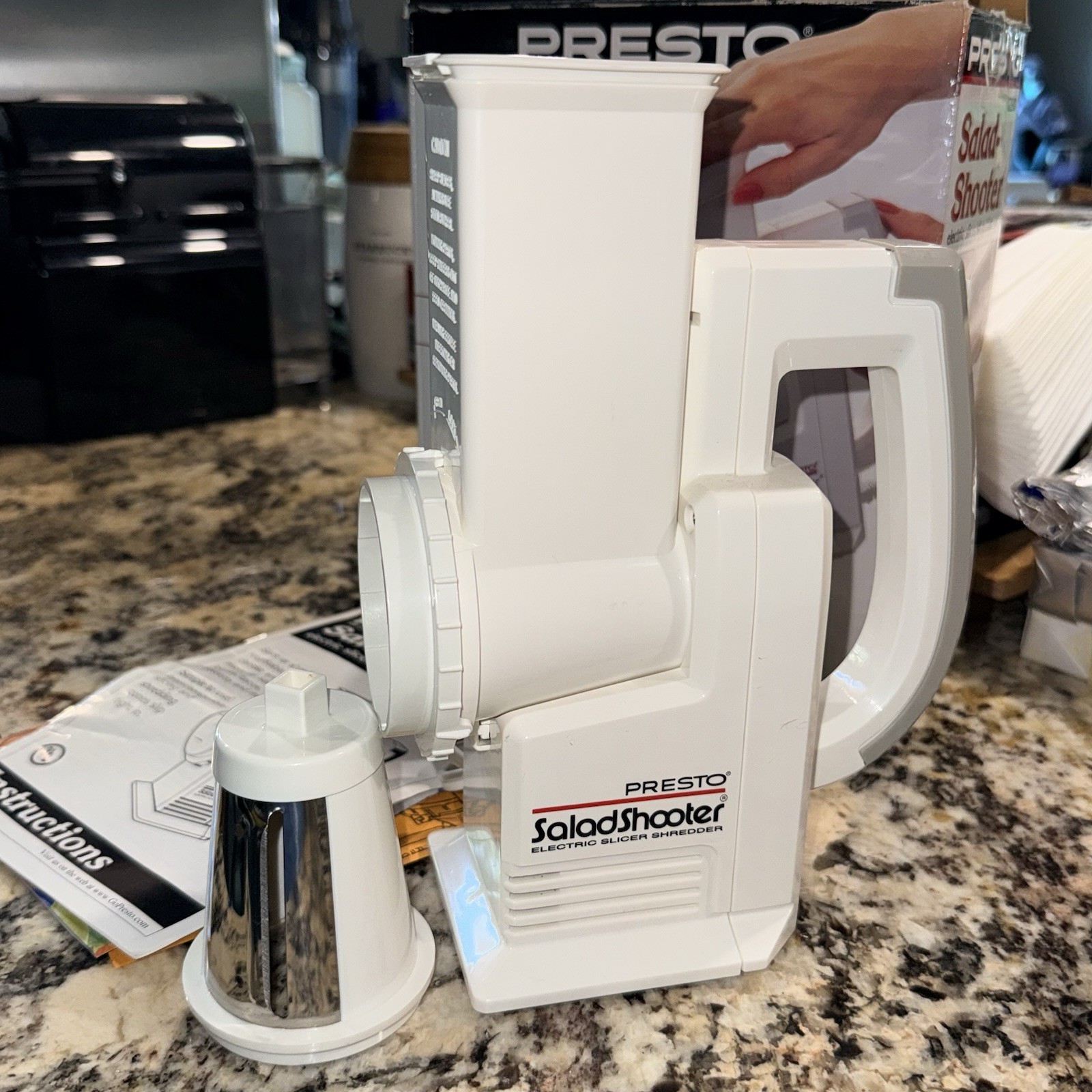 Presto Salad Shooter 02910 Electric Slicer Shredder Handheld New OB – Vintage