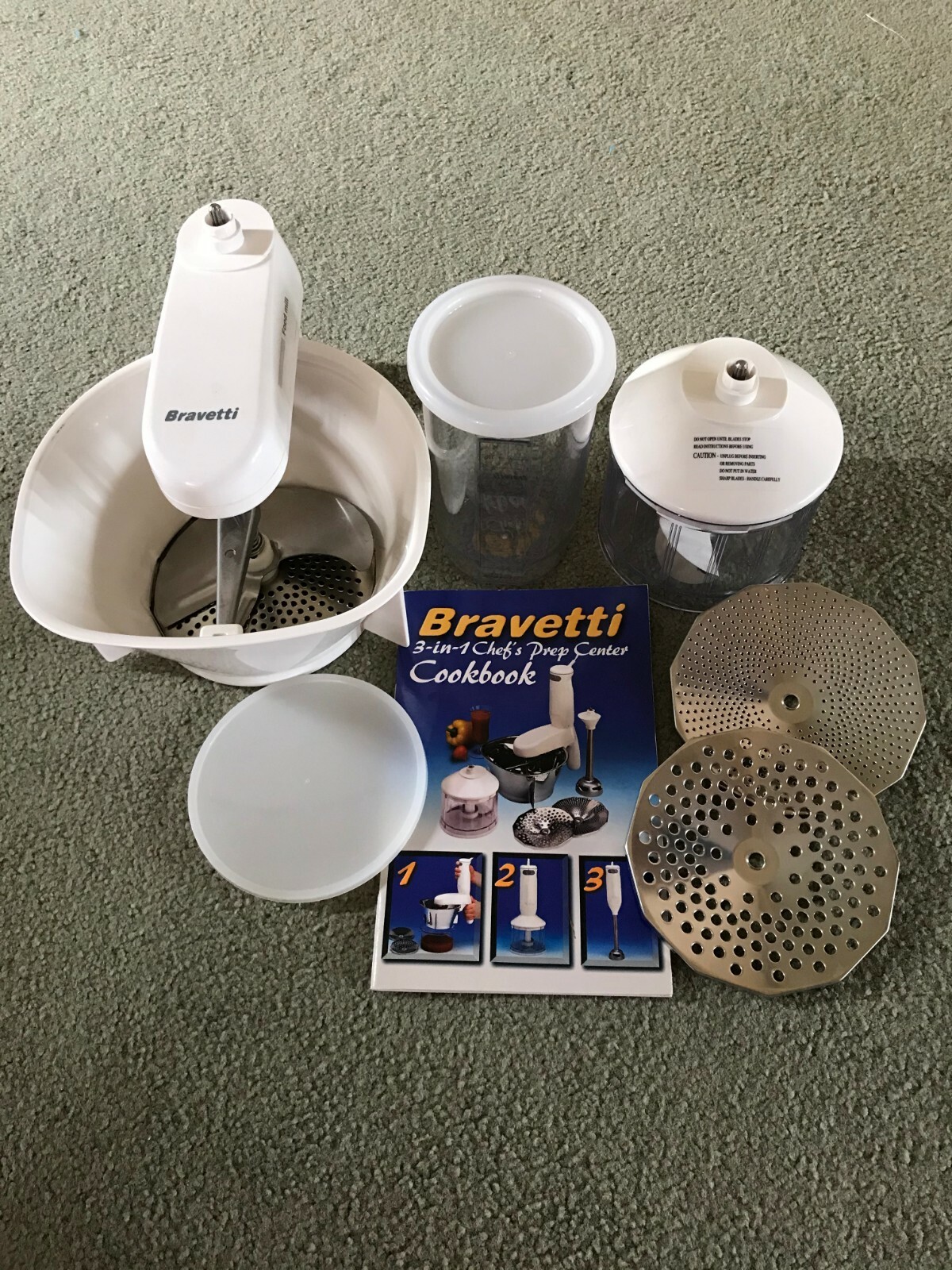 Bravetti Food Processor 8 pc Accessory Kit for Immersion Blender Manual Cookbook